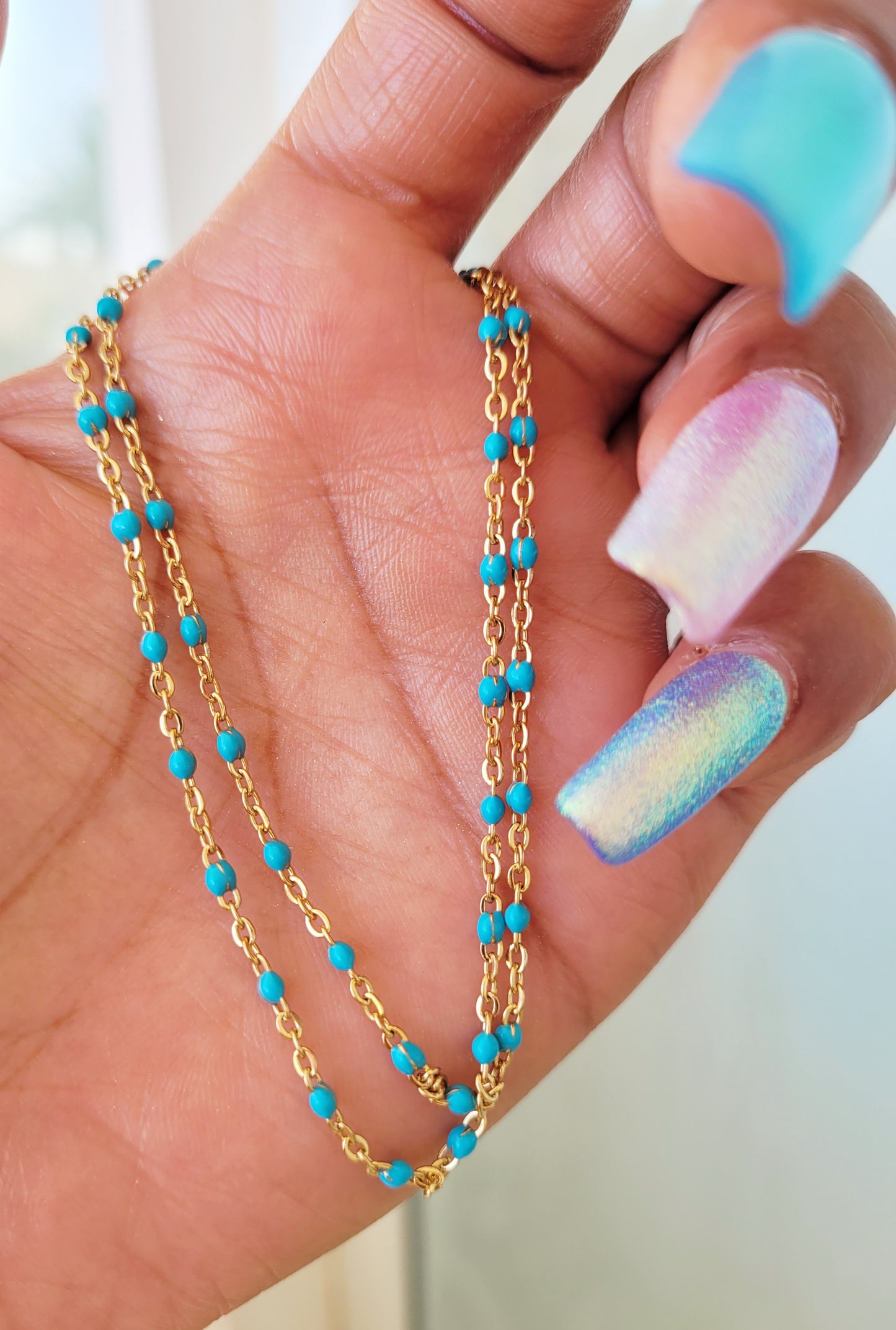 COLLIER PERLA TURQUOISE GOLD