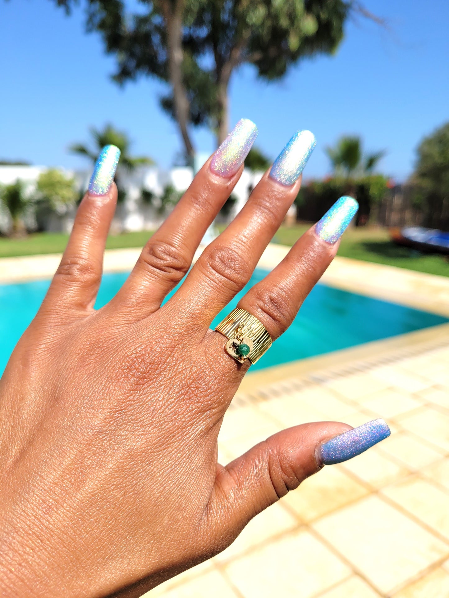 BAGUE MYRIAM VERT GOLD