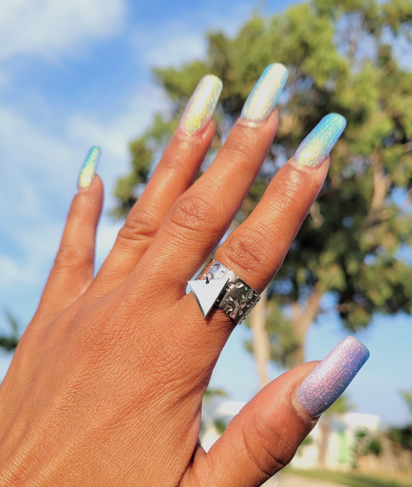 BAGUE TRIANGLE SILVER