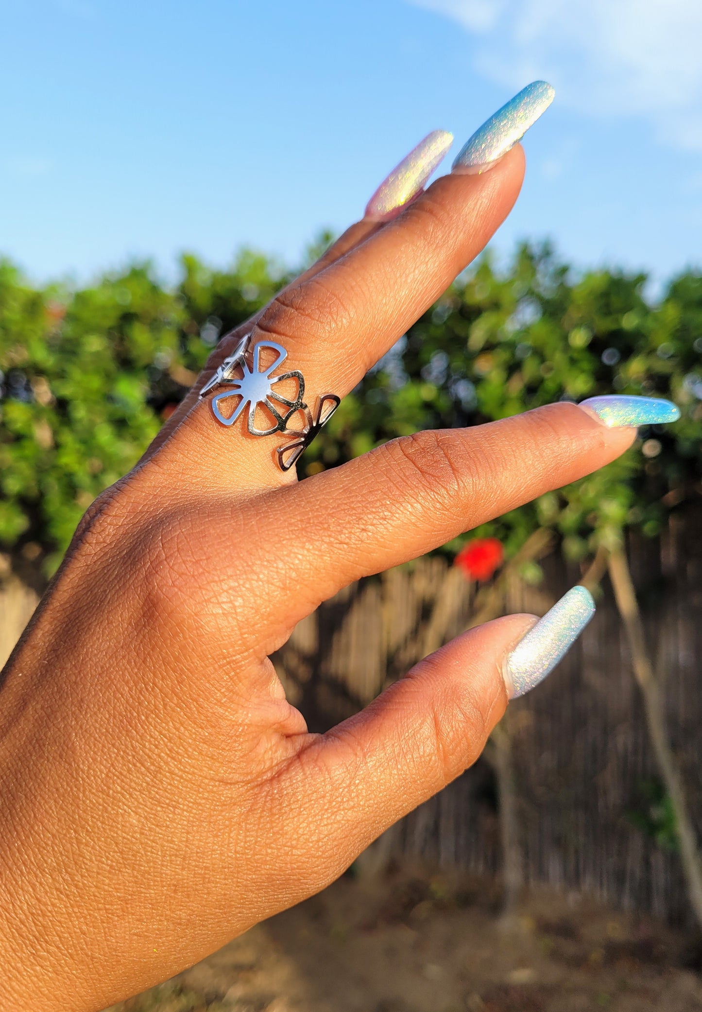 BAGUE FLOWER SILVER