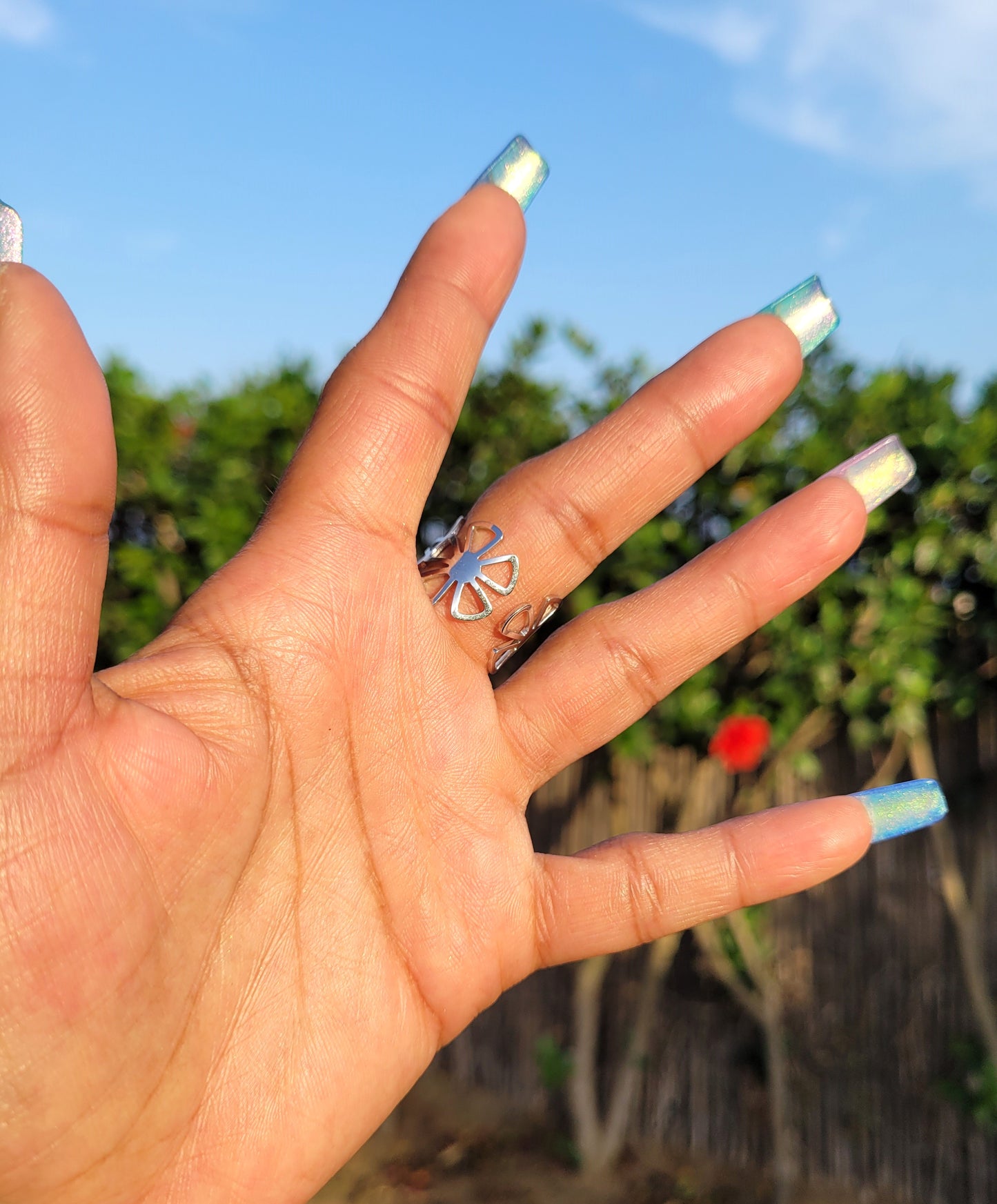 BAGUE FLOWER SILVER