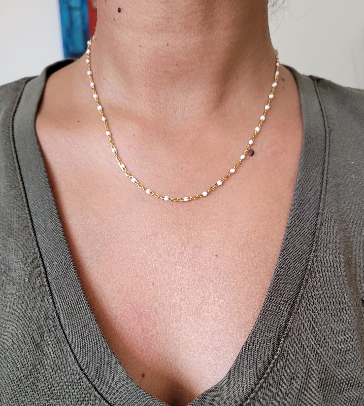COLLIER PERLA BLANC GOLD