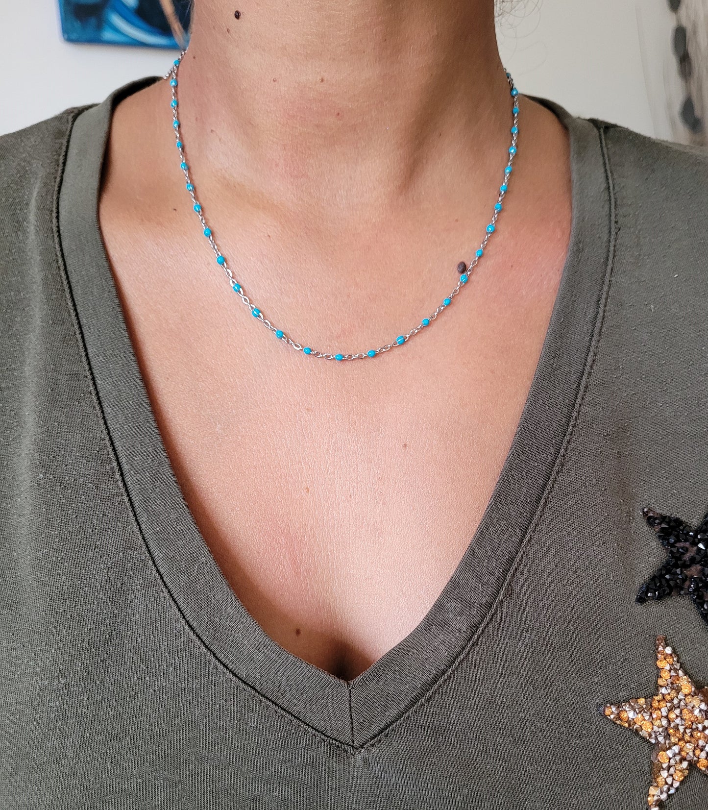 COLLIER PERLA TURQUOISE SILVER