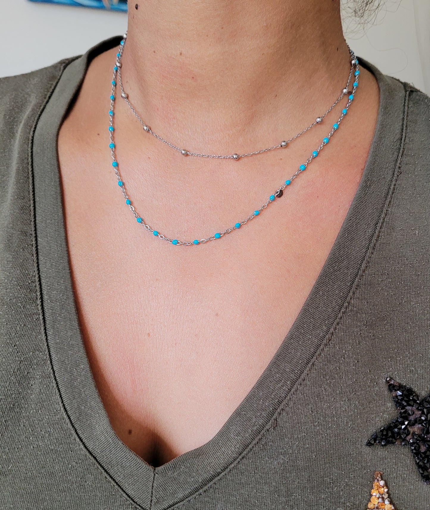 COLLIER PERLA TURQUOISE SILVER