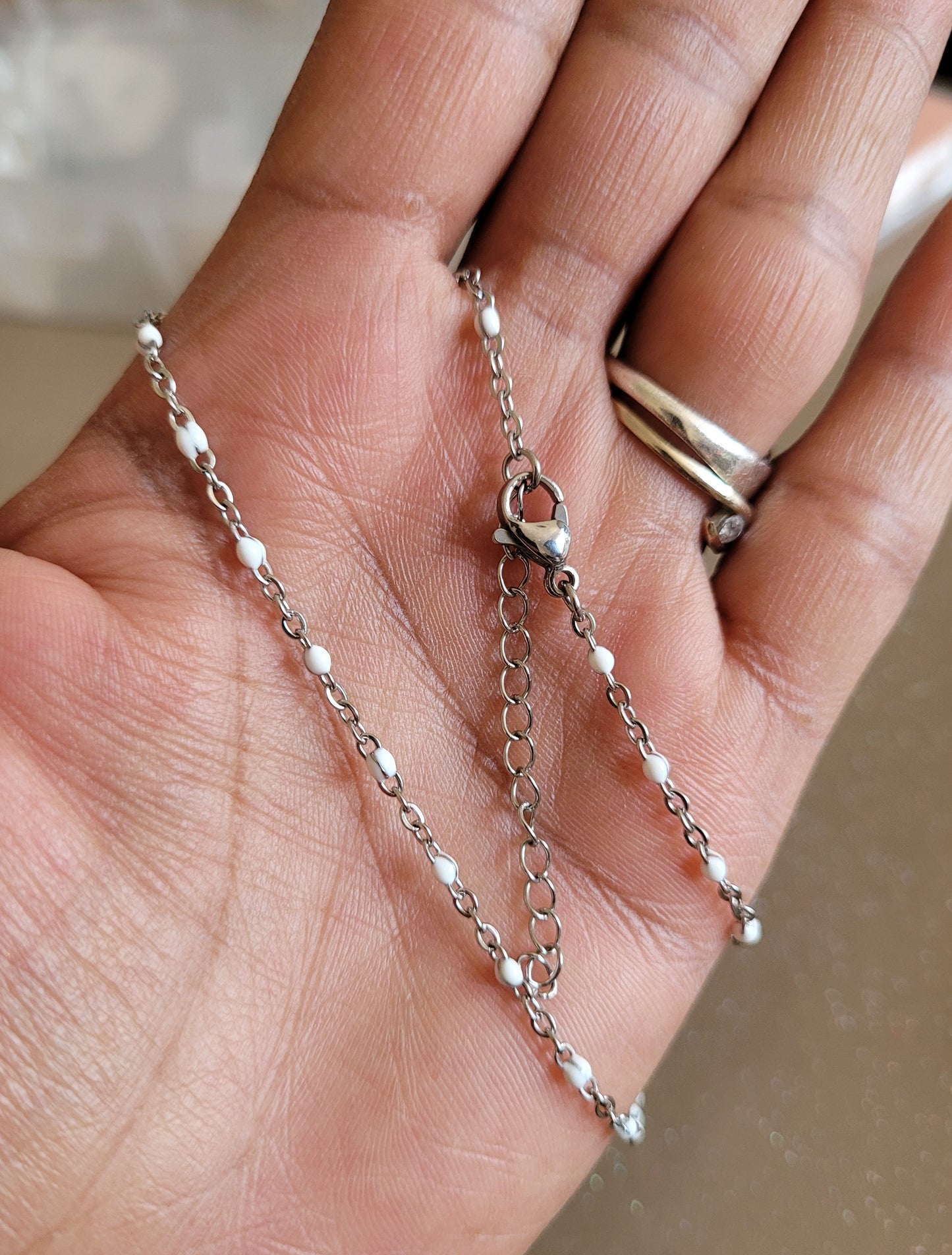 COLLIER PERLA BLANC SILVER