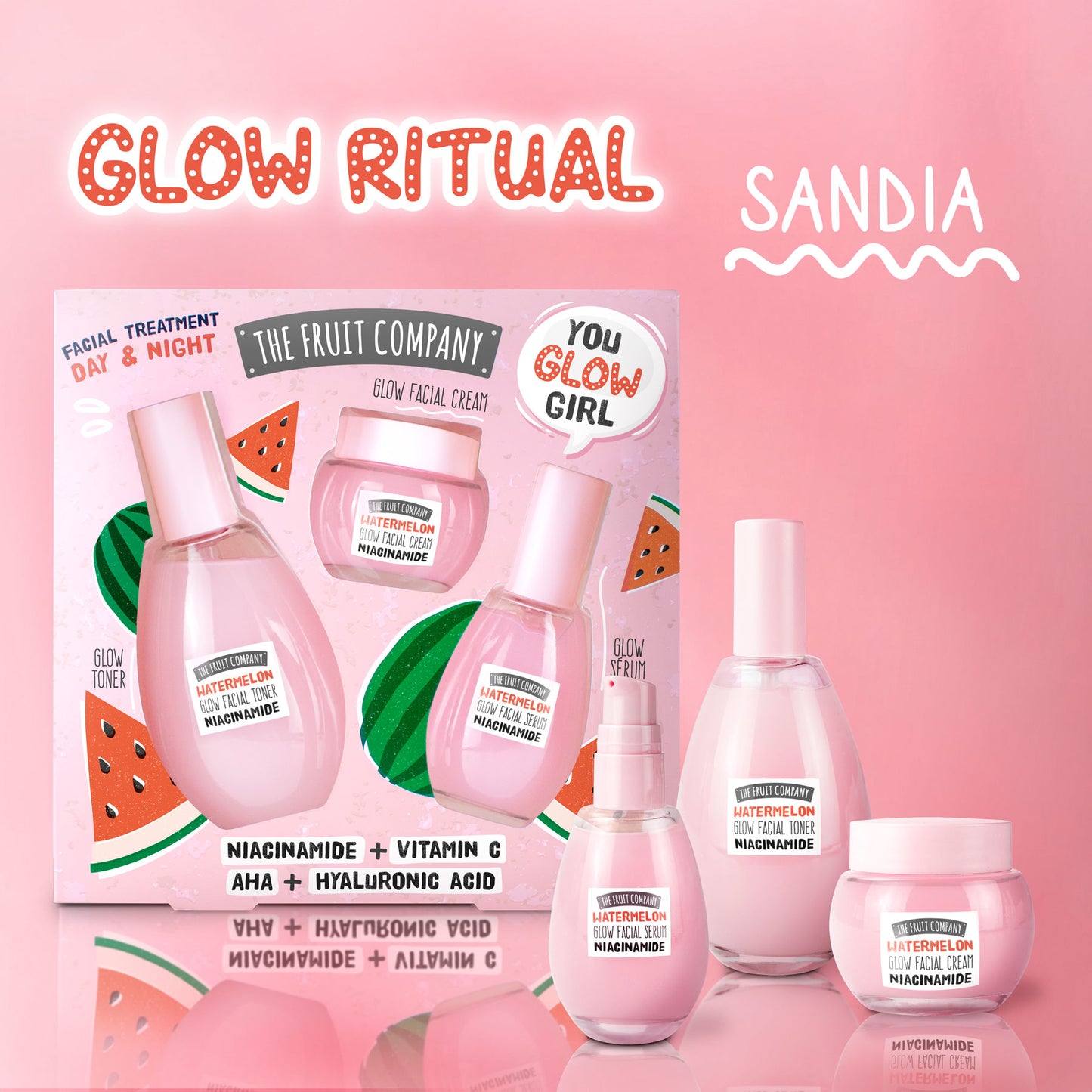 SET ROUTINE SOIN VISAGE À LA 🍉 "YOU GLOW GIRL" - THE FRUIT COMPANY