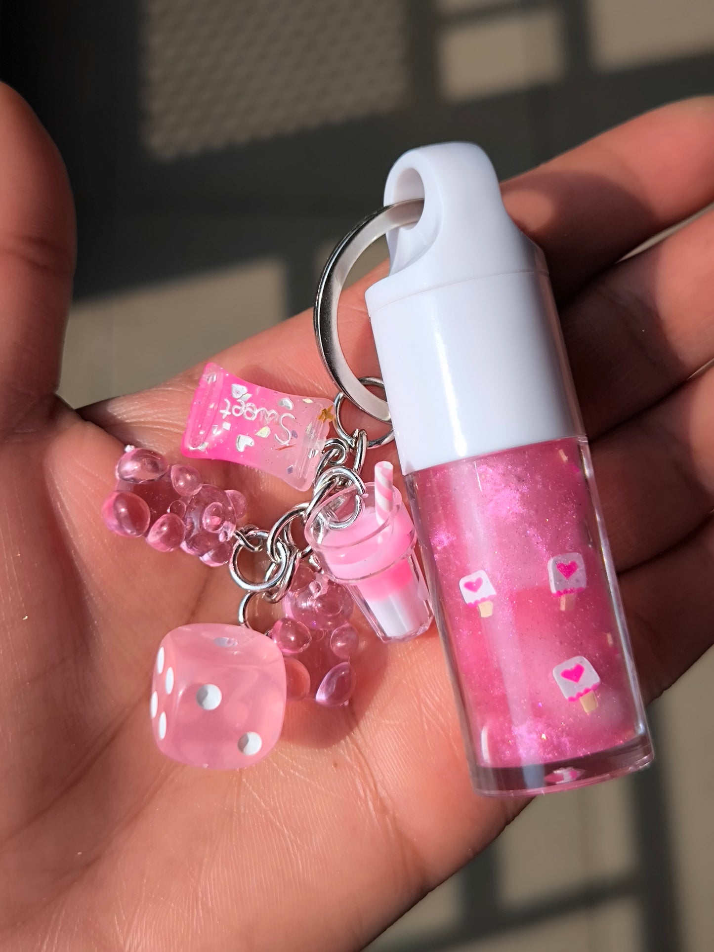 PORTE CLÉ GLOSS PINK HOLO BIRTHDAY CAKE 🍰