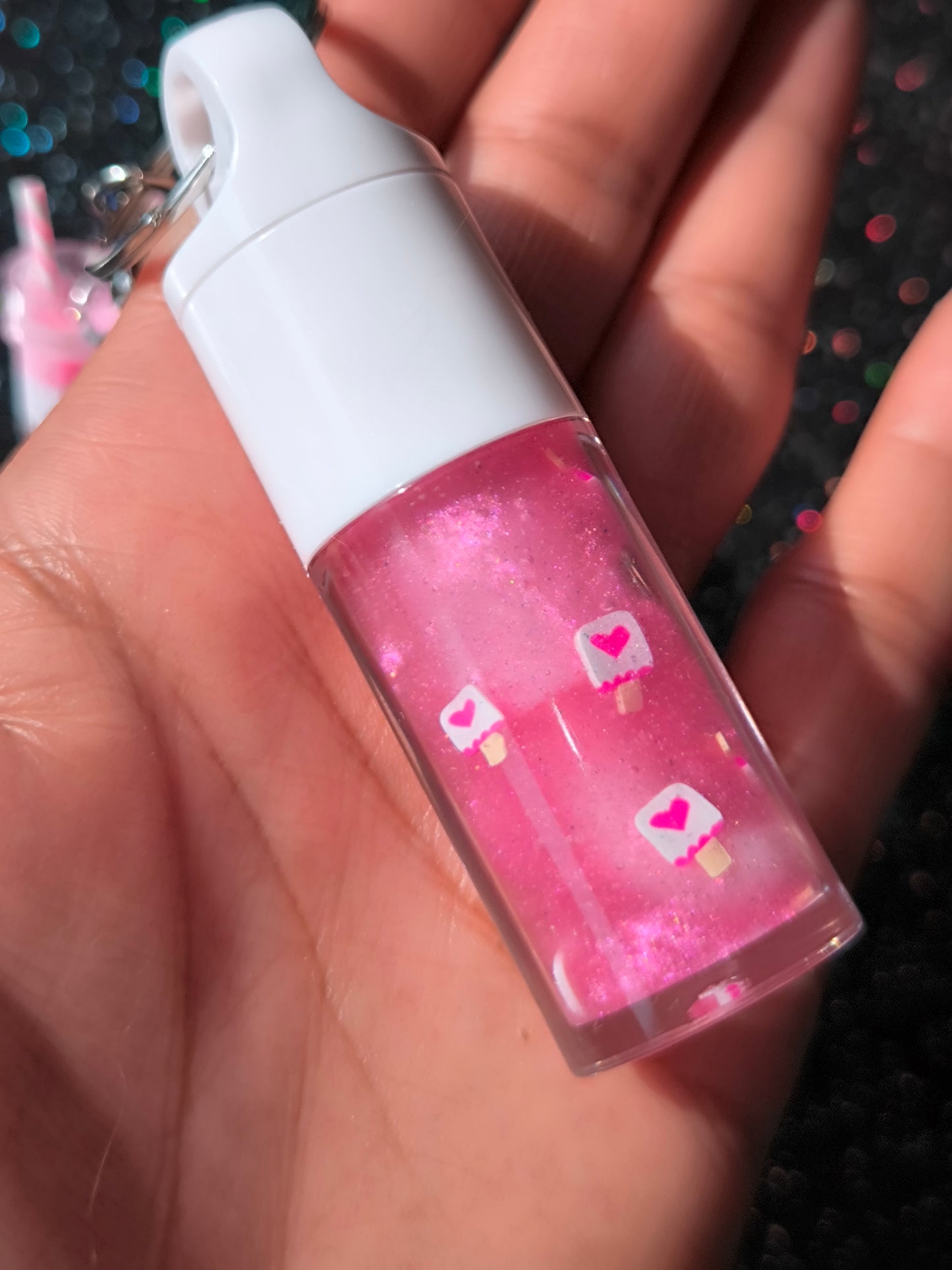 PORTE CLÉ GLOSS PINK HOLO BIRTHDAY CAKE 🍰
