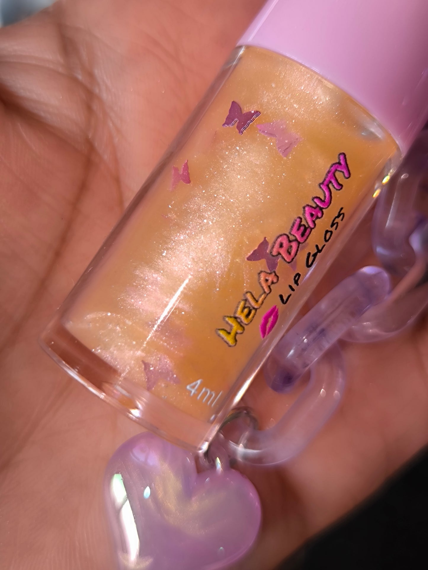PORTE CLÉ GLOSS ORANGE & PURPLE BUTTERFLY - HELA BEAUTY