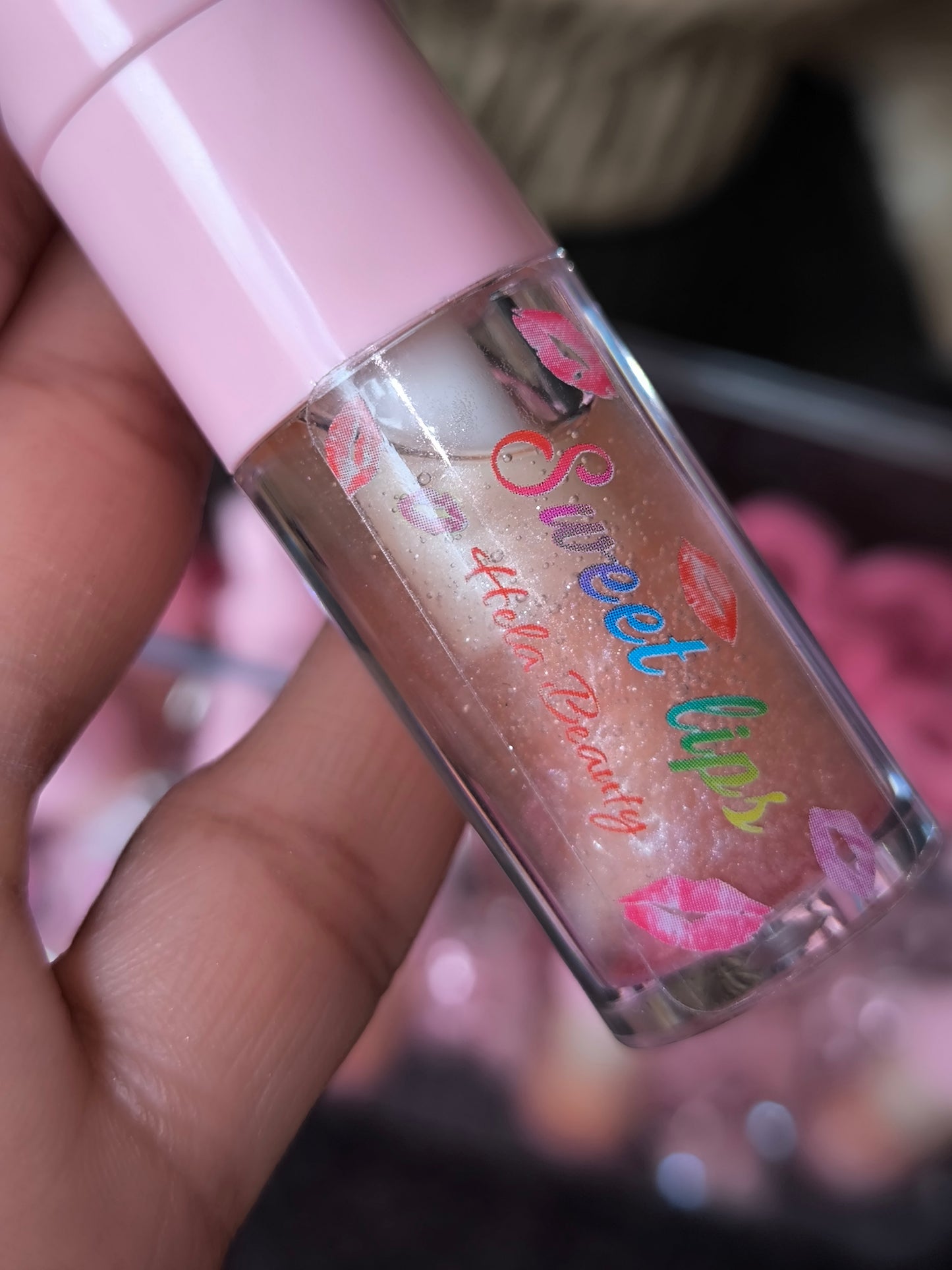 PORTE CLÉ HUILE À LÈVRES SCINTILLANTE PASTÈQUE KEYCHAIN 🍉