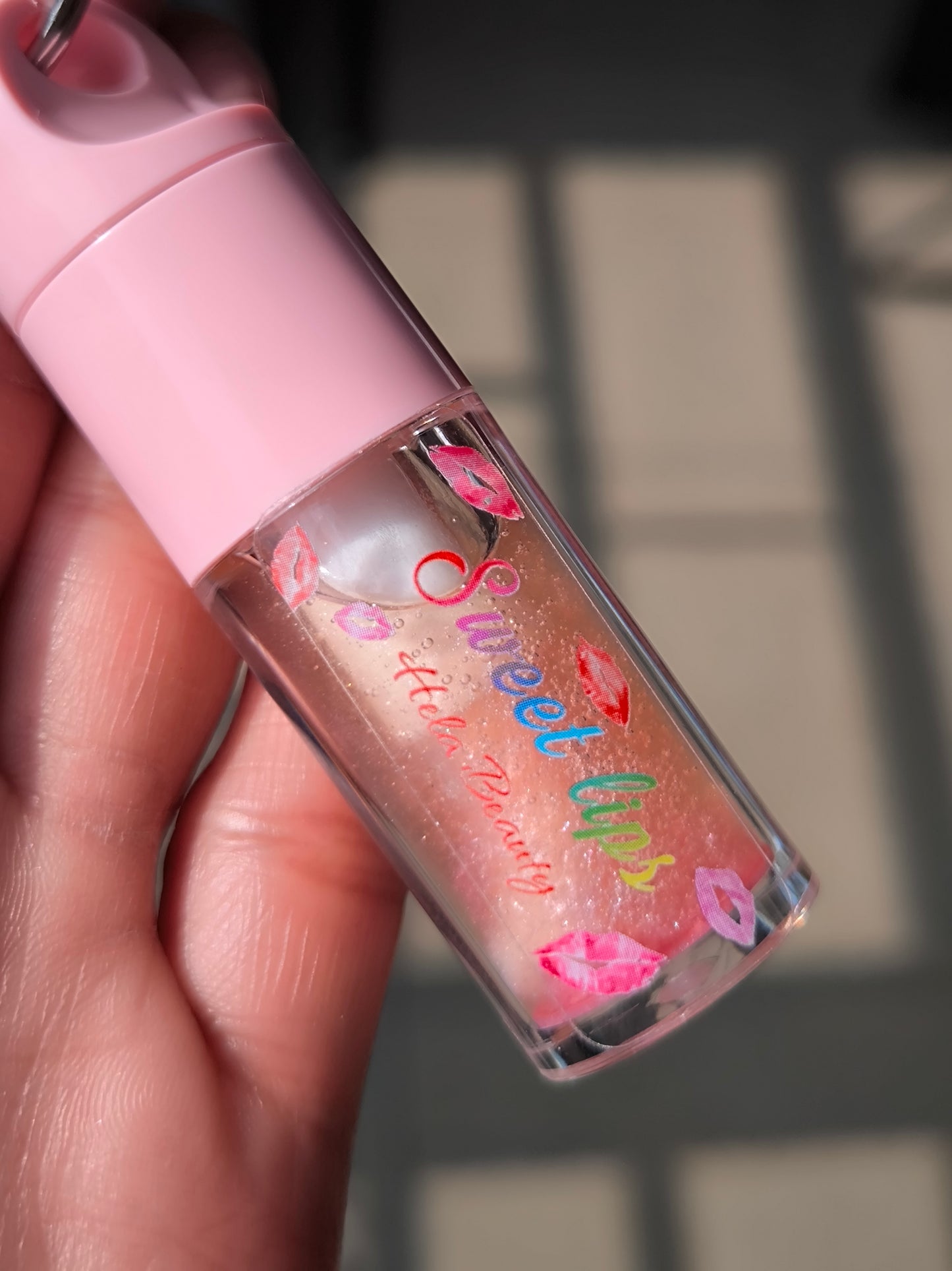 PORTE CLÉ HUILE À LÈVRES SCINTILLANTE PASTÈQUE KEYCHAIN 🍉