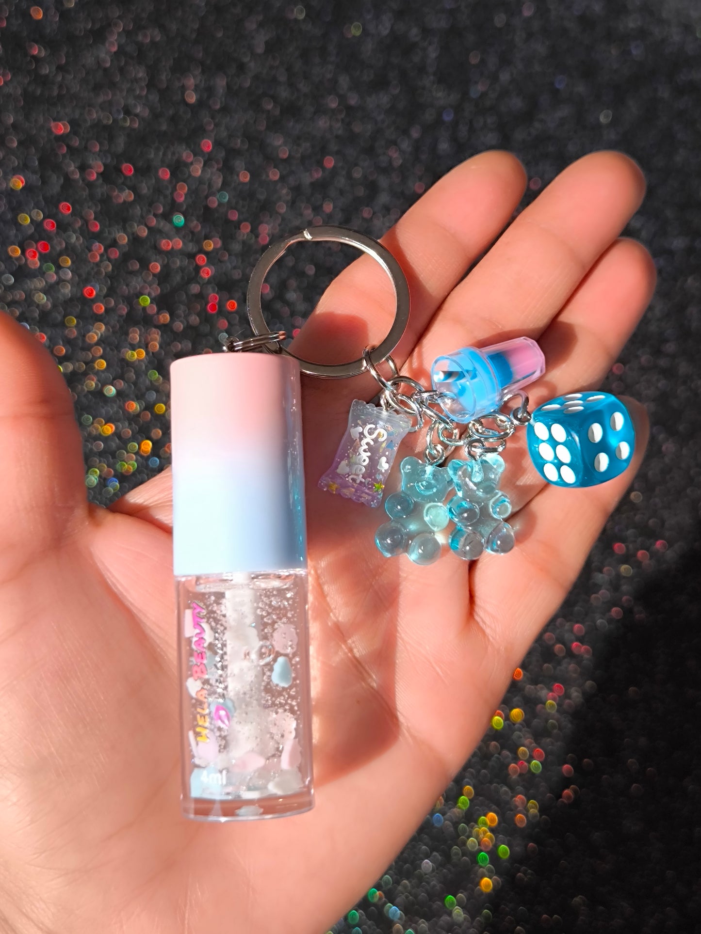 PORTE CLÉ GLOSS PINK & BLUE (1) - HELA BEAUTY
