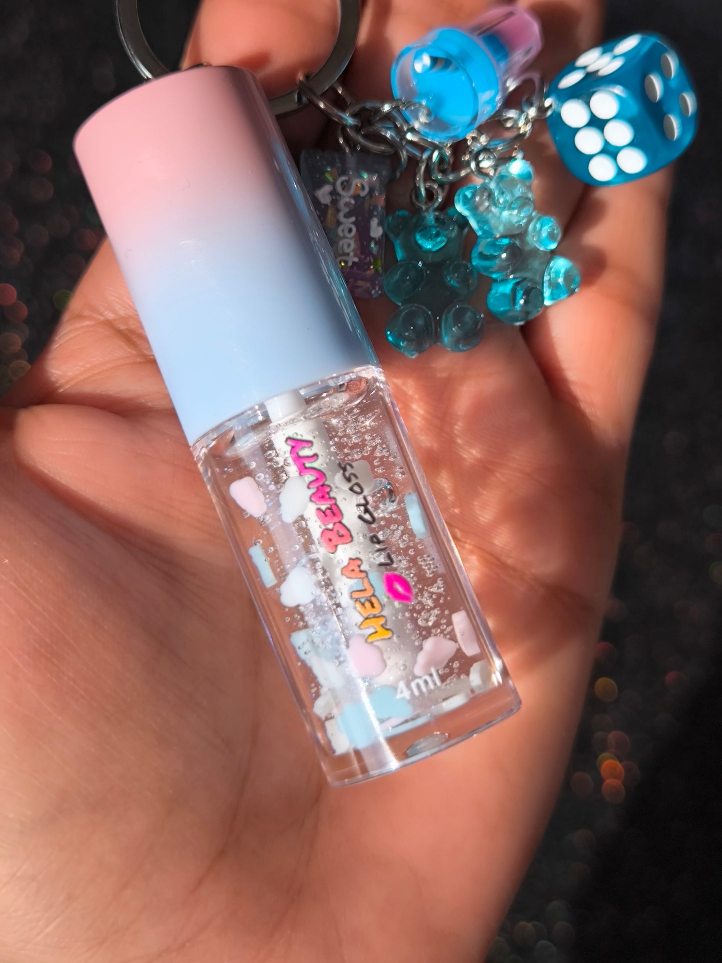 PORTE CLÉ GLOSS PINK & BLUE (1) - HELA BEAUTY