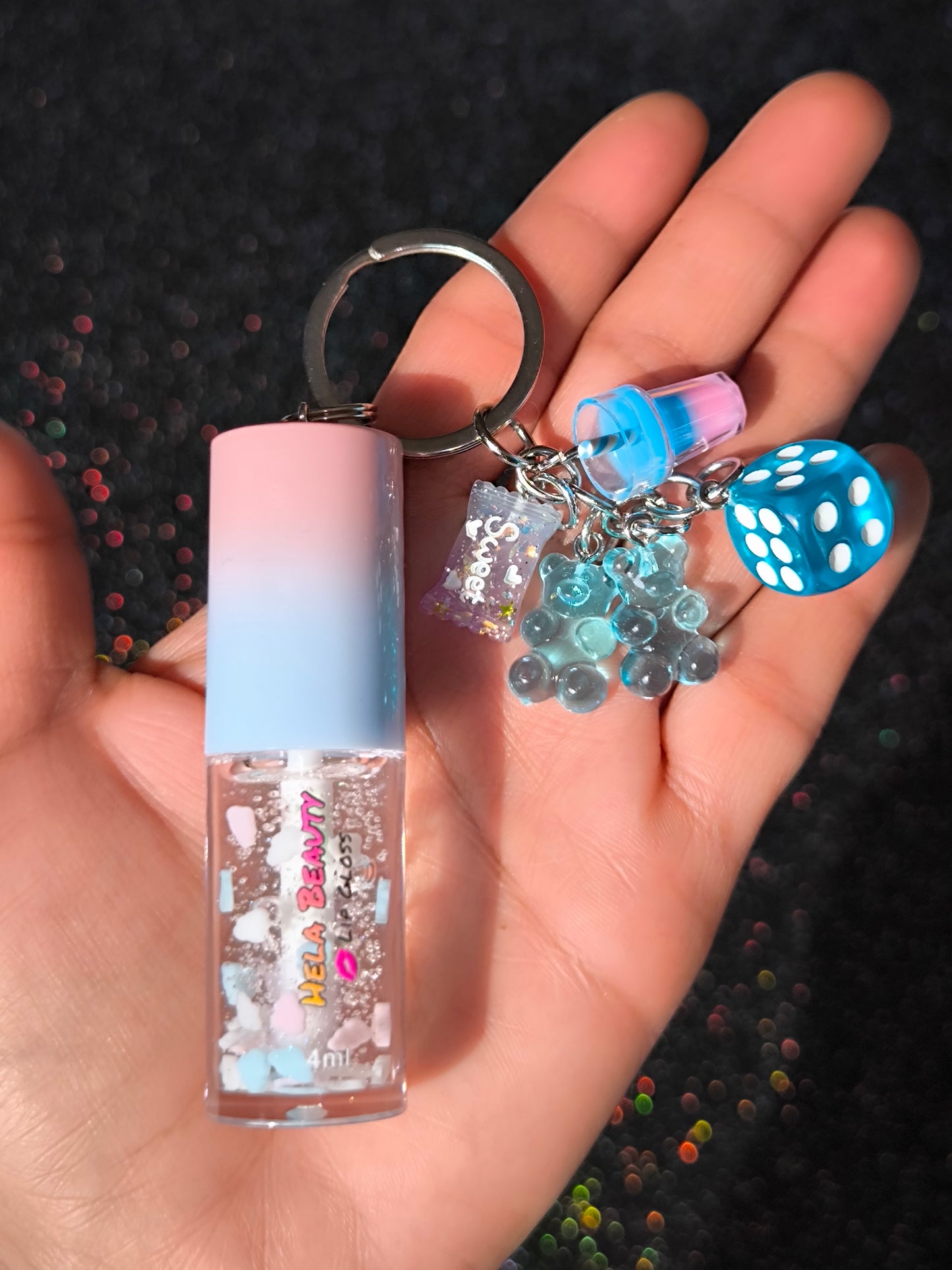 PORTE CLÉ GLOSS PINK & BLUE (1) - HELA BEAUTY