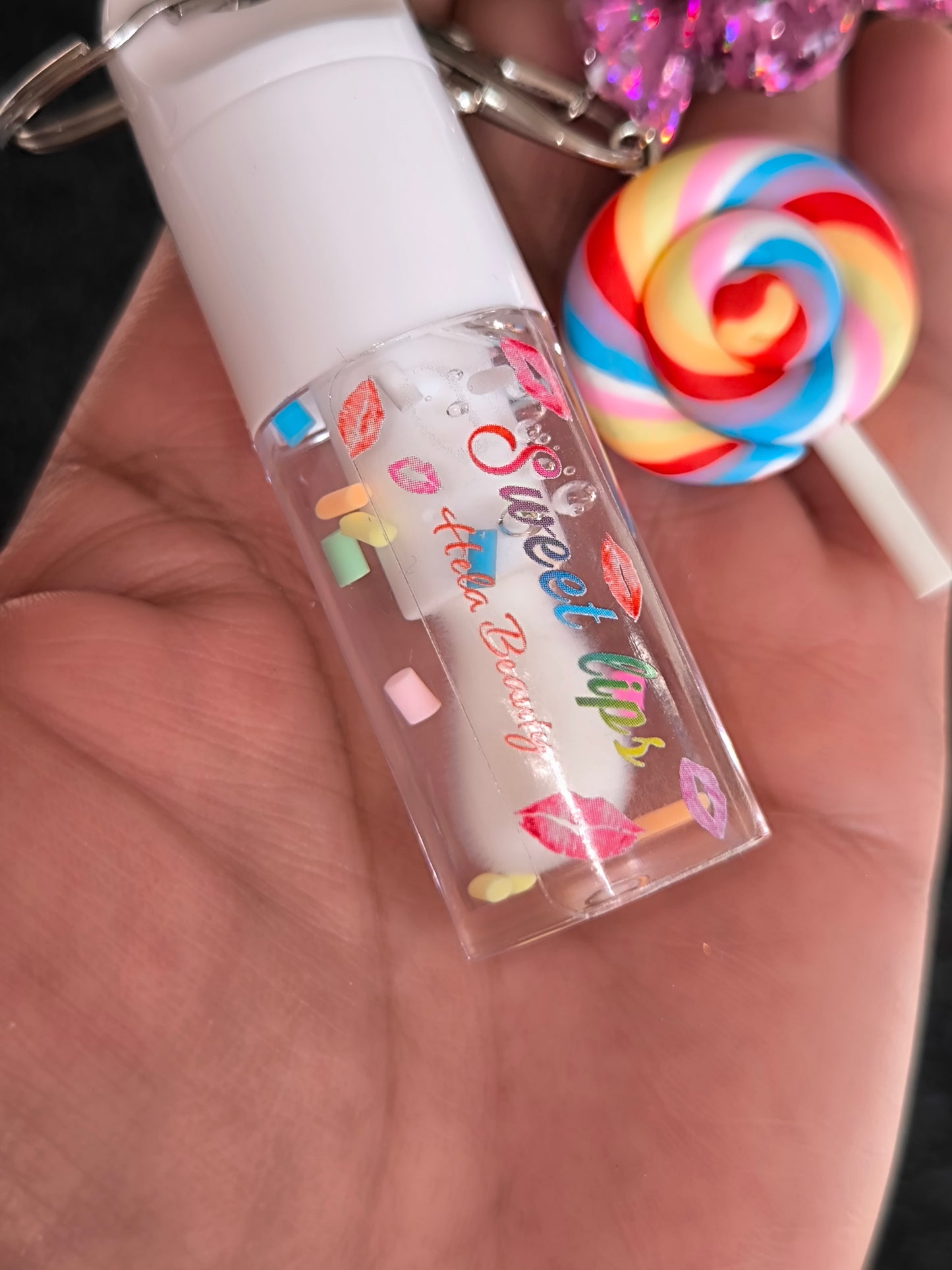 PORTE CLÉ GLOSS CONFETTIS SUCETTE