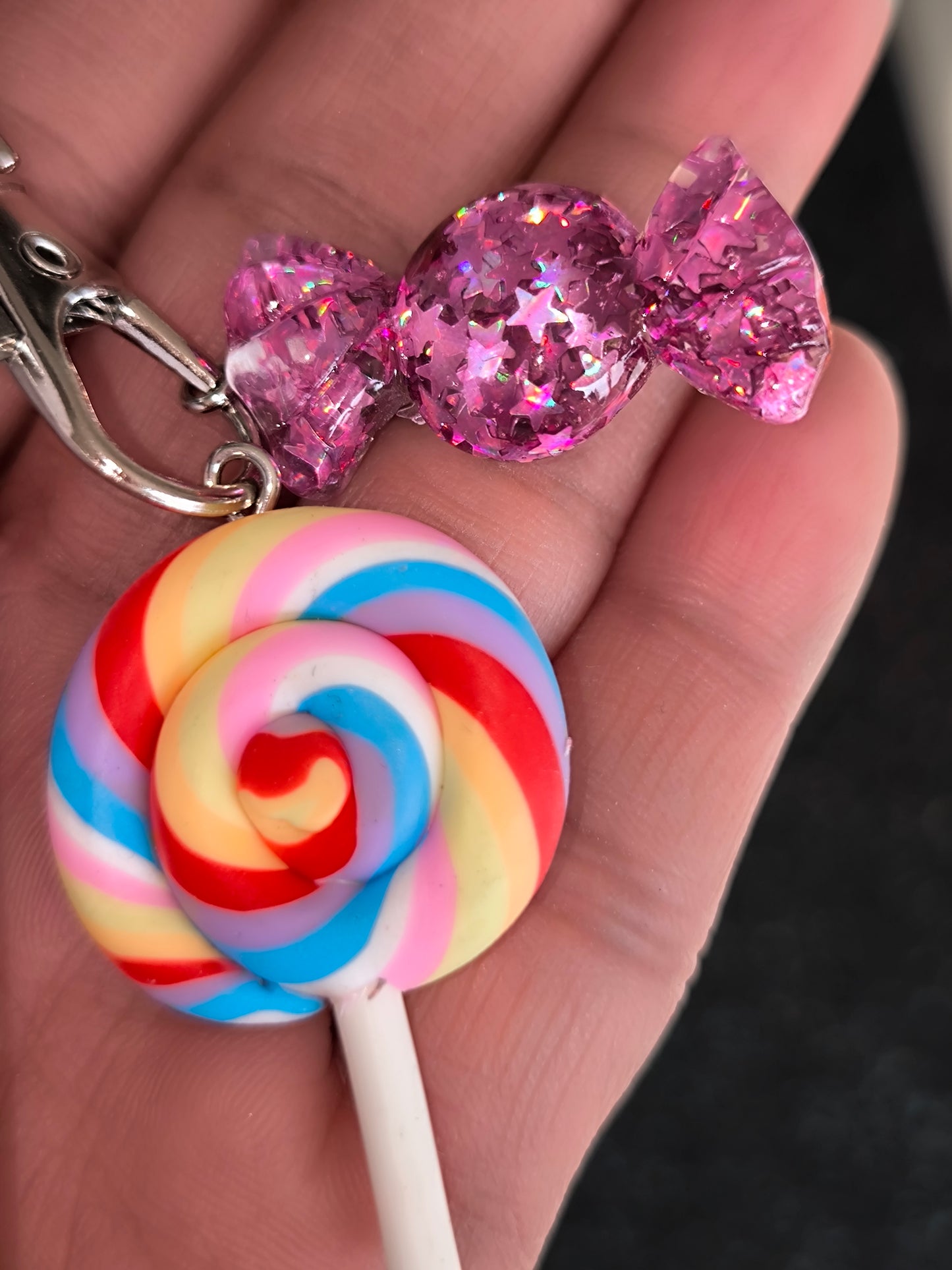 PORTE CLÉ GLOSS CONFETTIS SUCETTE