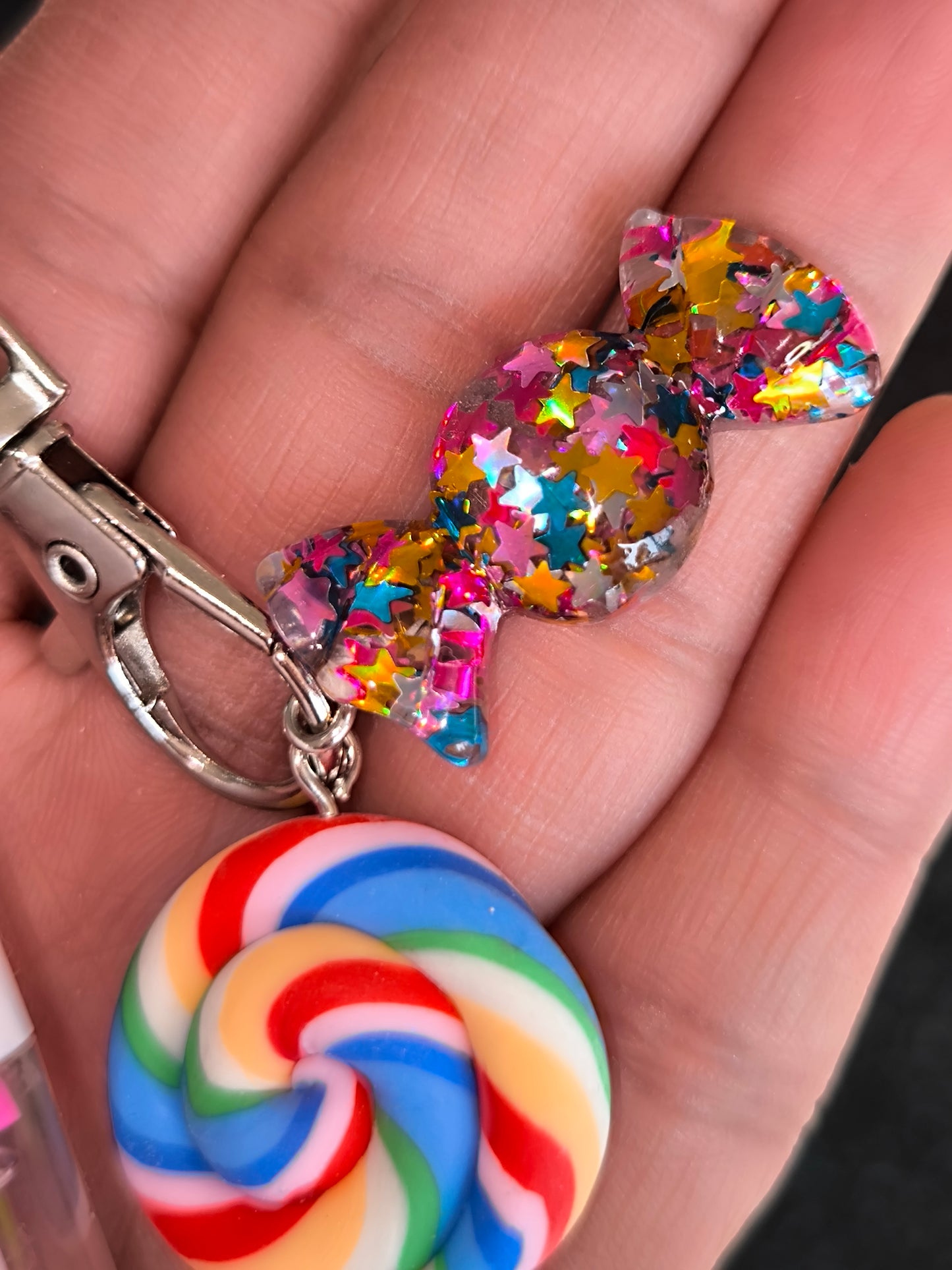PORTE CLÉ GLOSS CONFETTIS SUCETTE
