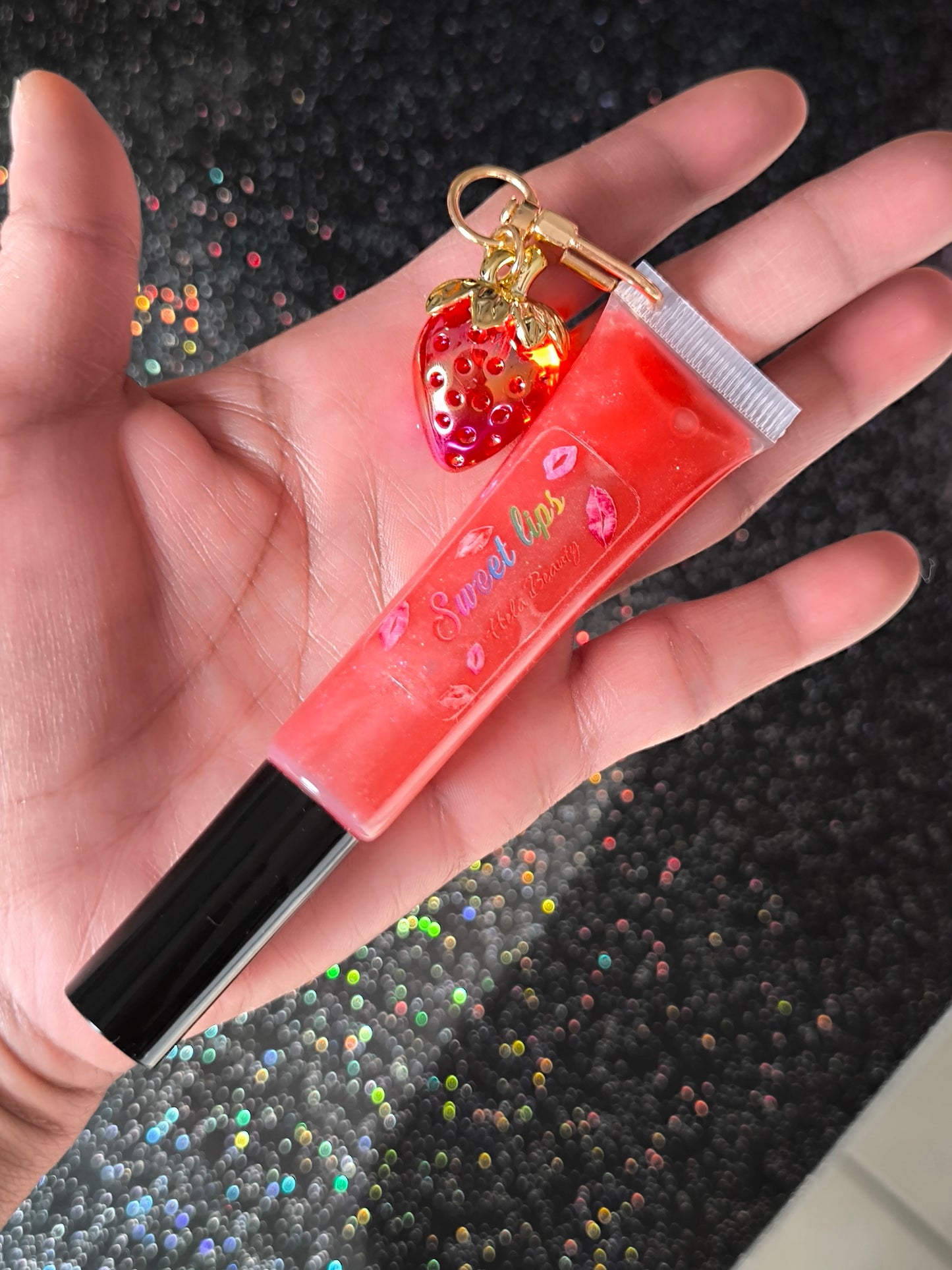 PORTE CLÉ HUILE À LÈVRES SQEEZE FRAISE🍓