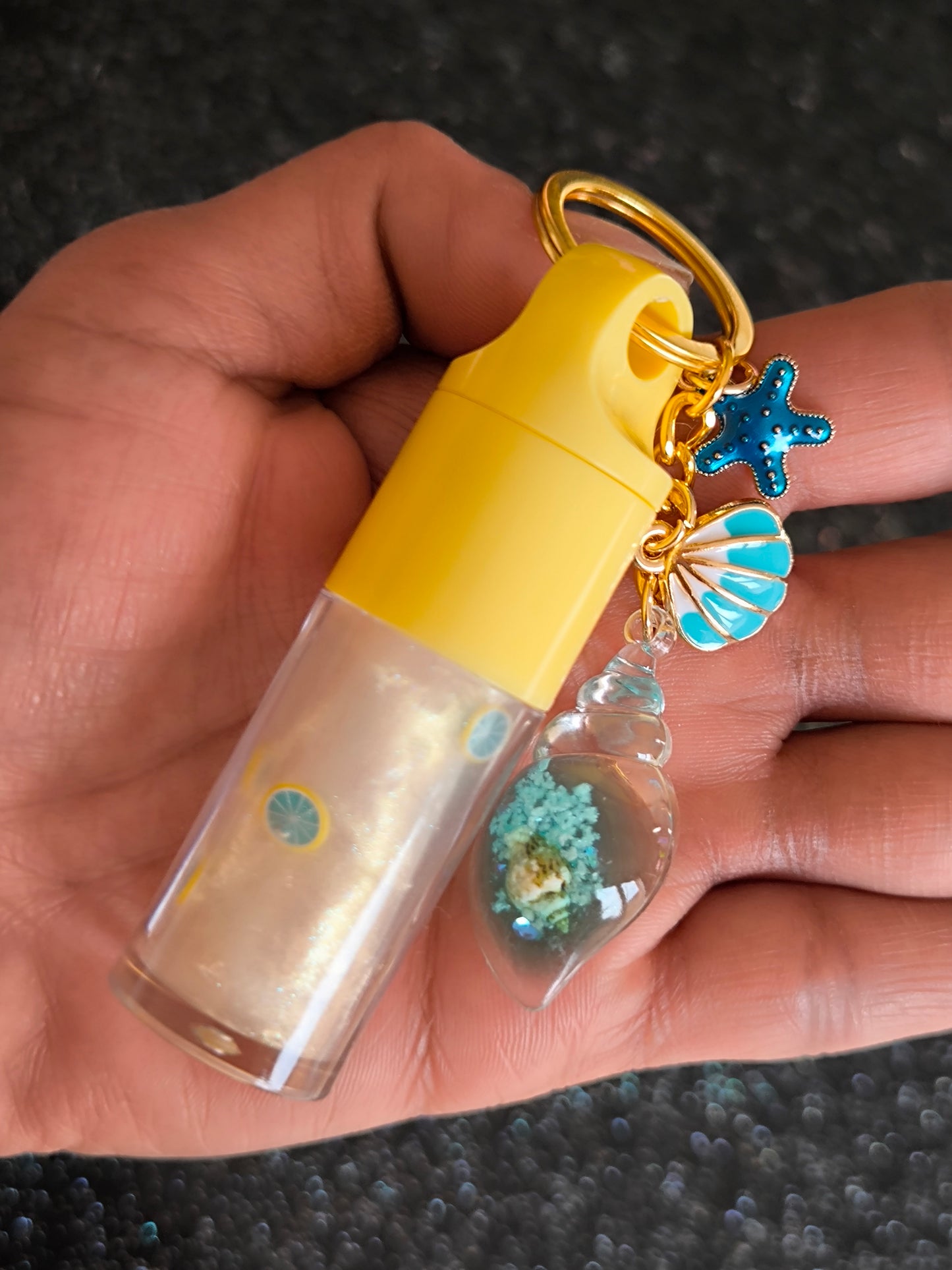 PORTE CLÉ GLOSS HOLO GOLD COQUILLAGES