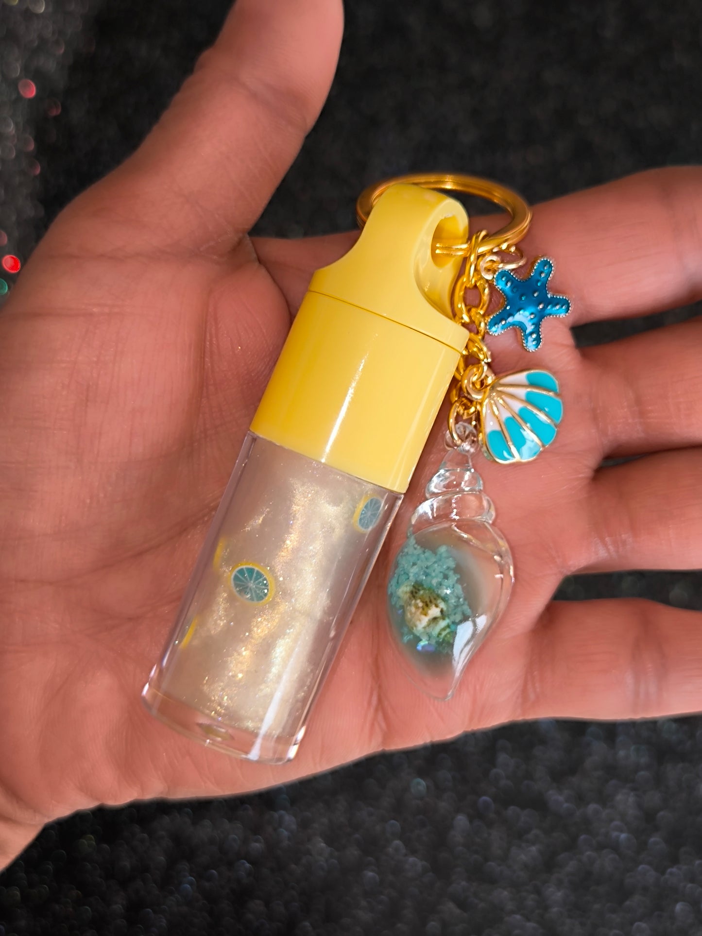 PORTE CLÉ GLOSS HOLO GOLD COQUILLAGES
