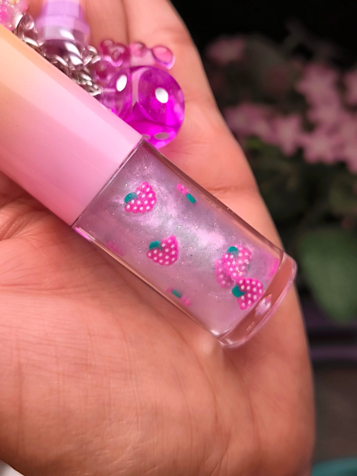 PORTE CLÉS GLOSS ORANGE & PURPLE GRAPE - HELA BEAUTY