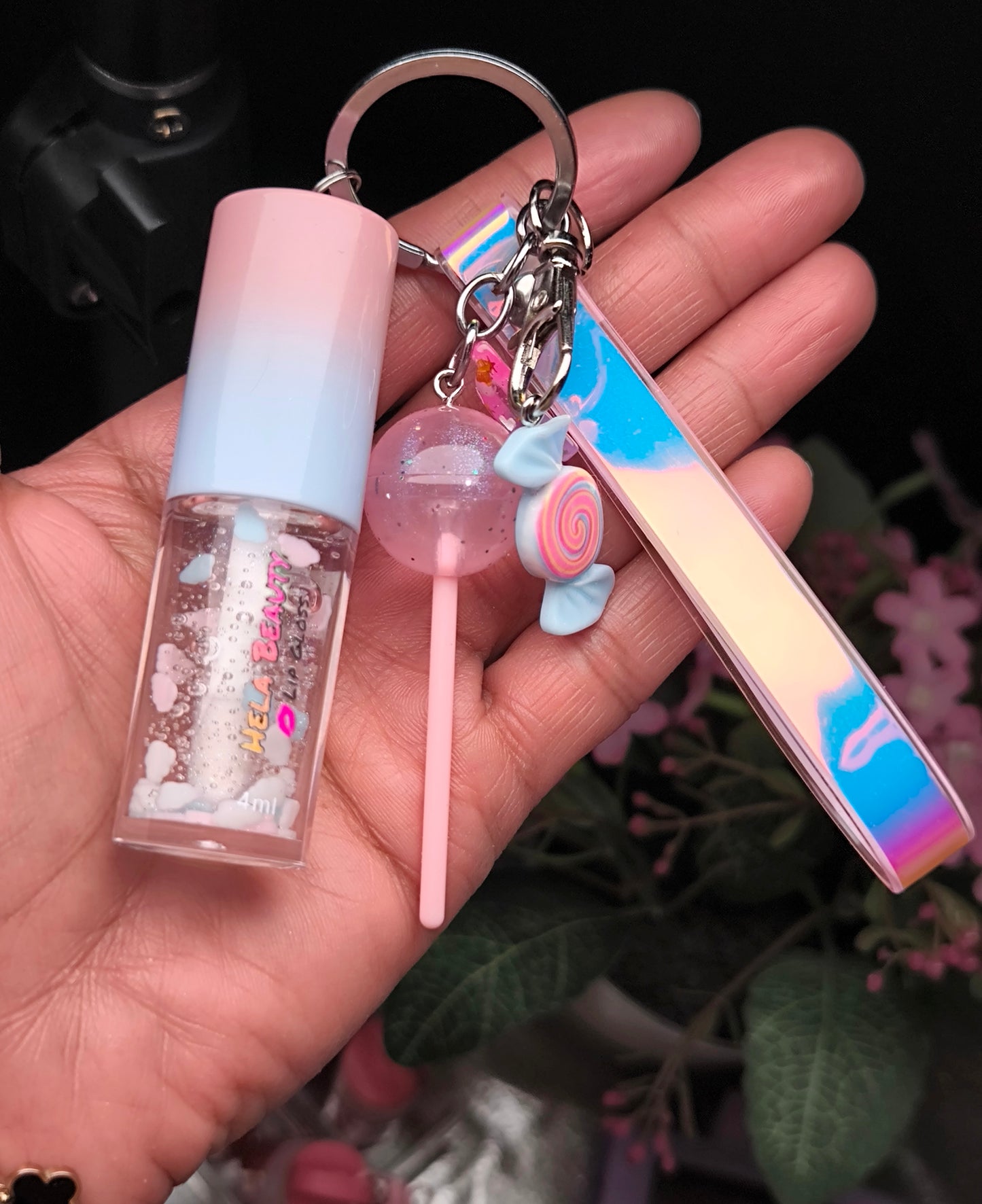 PORTE CLÉ GLOSS PINK & BLUE (2) - HELA BEAUTY