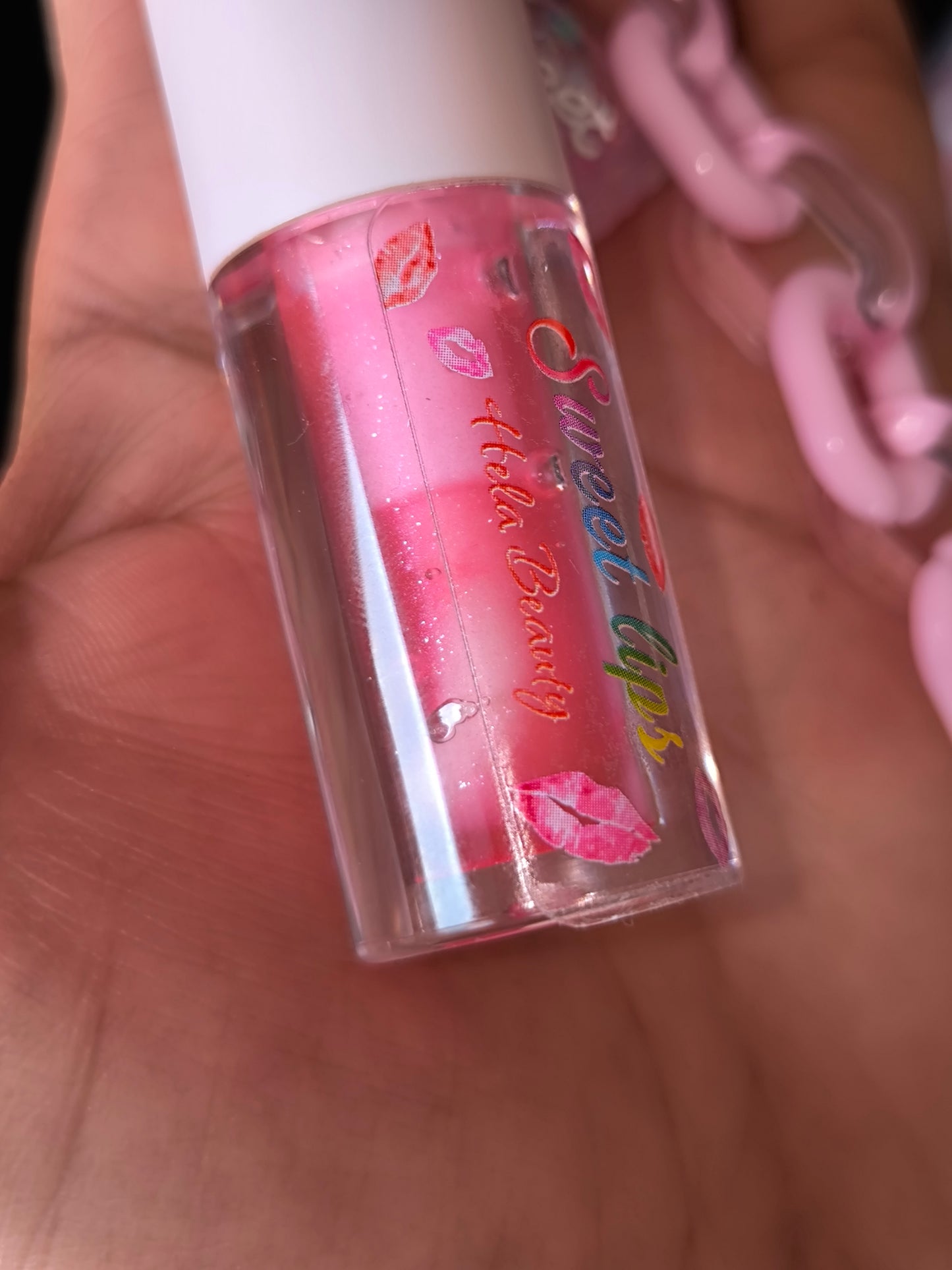 PORTE CLÉ HUILE À LÈVRES SCINTILLANTE FRAISE 🍓 (1)