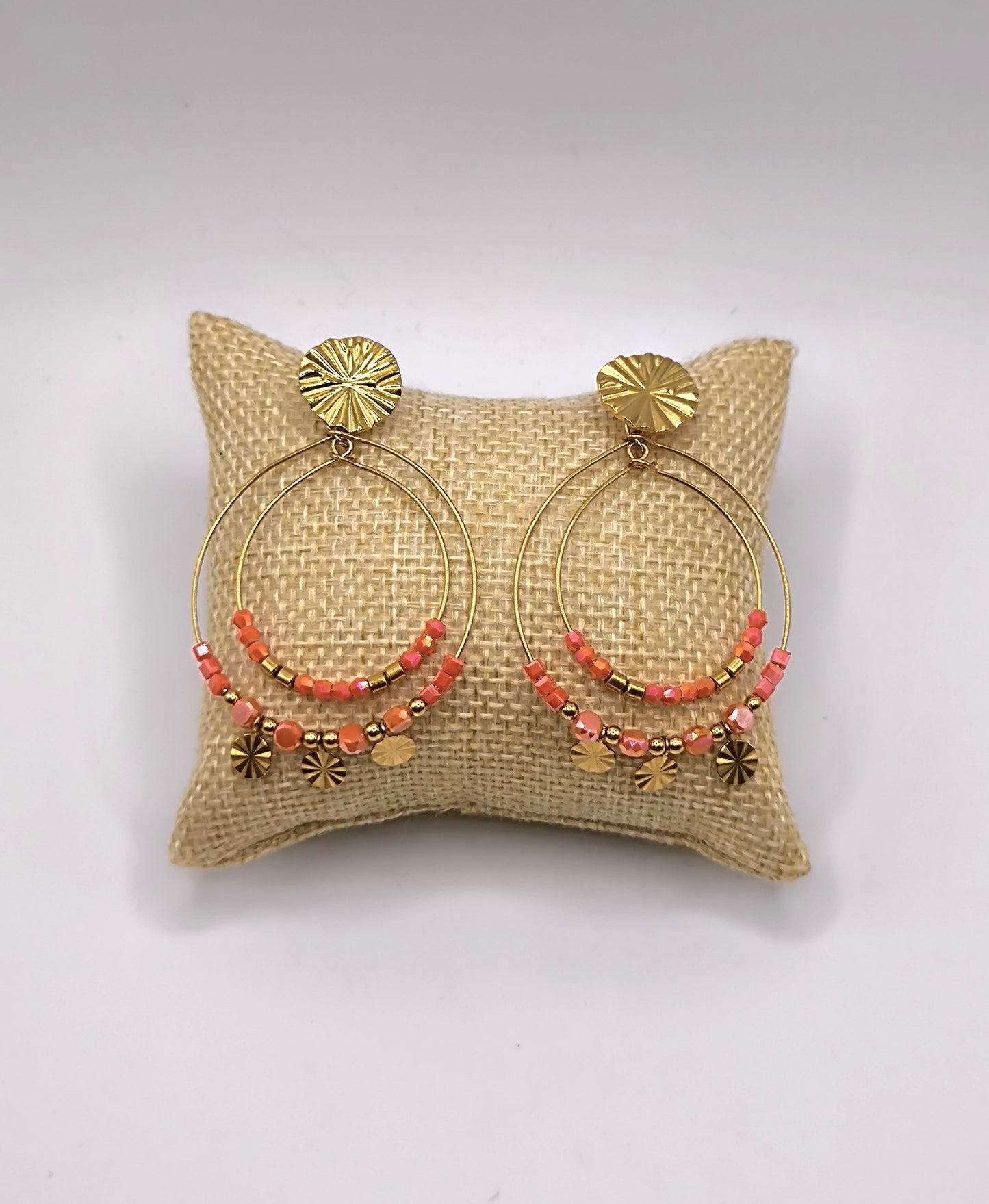 BOUCLES DINA CORAIL