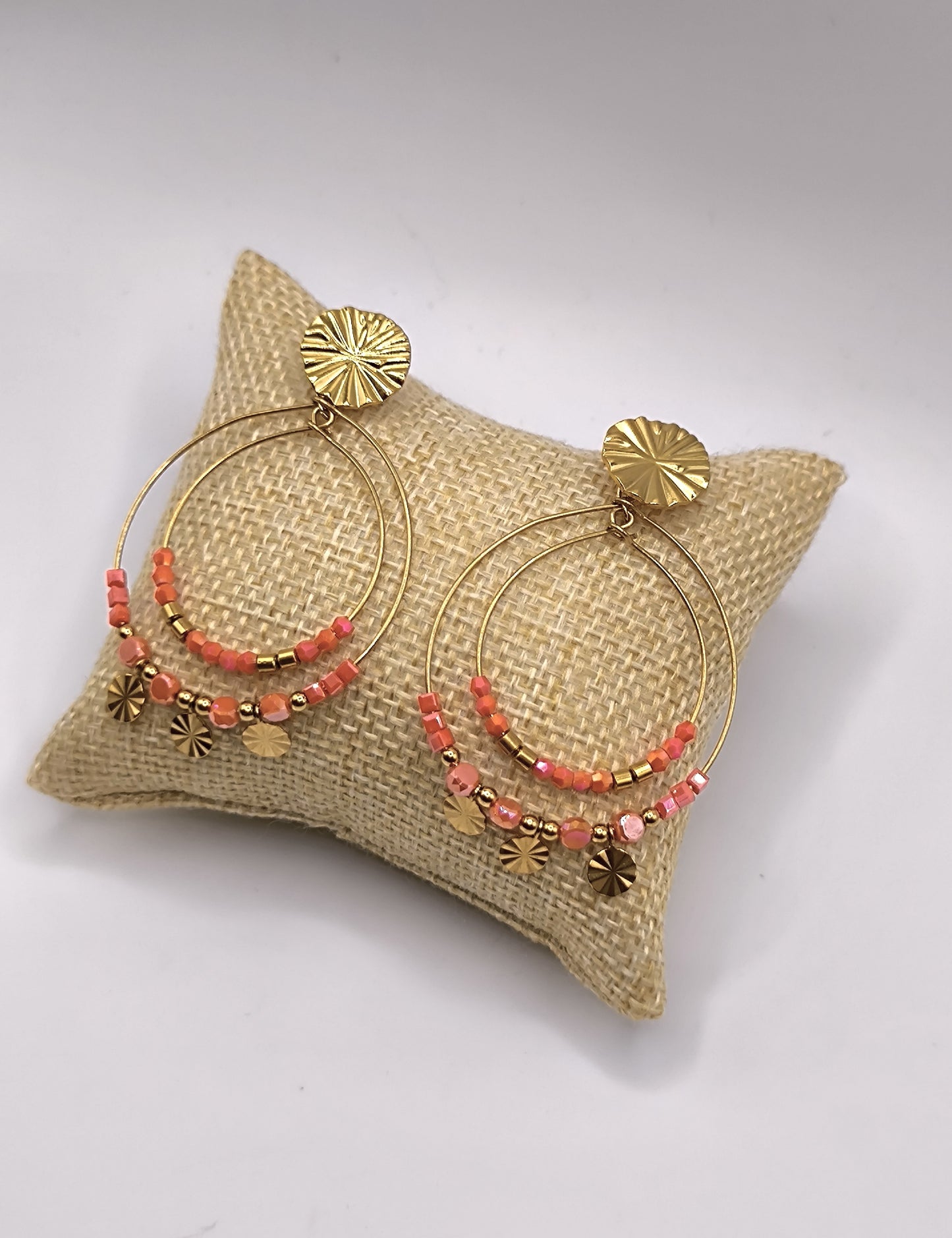 BOUCLES DINA CORAIL