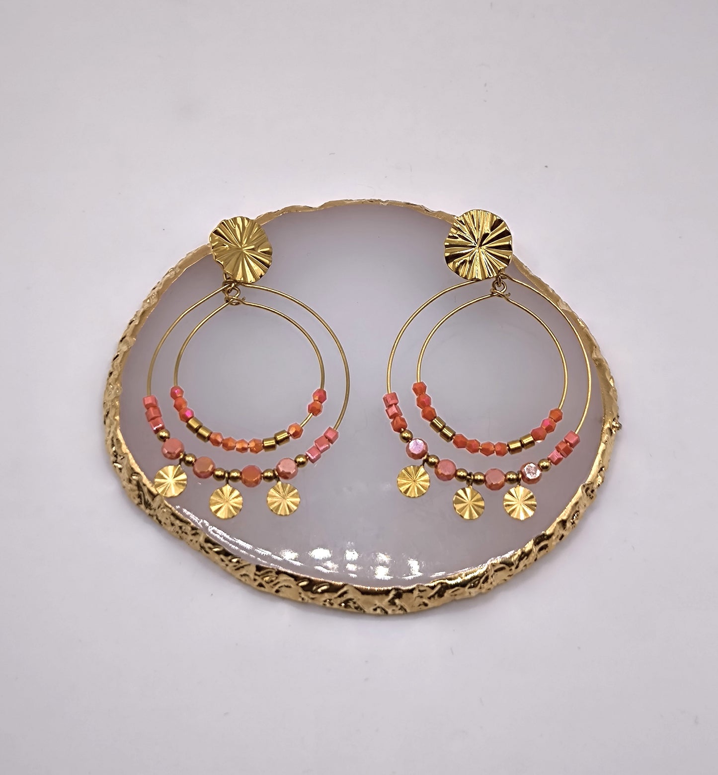 BOUCLES DINA CORAIL