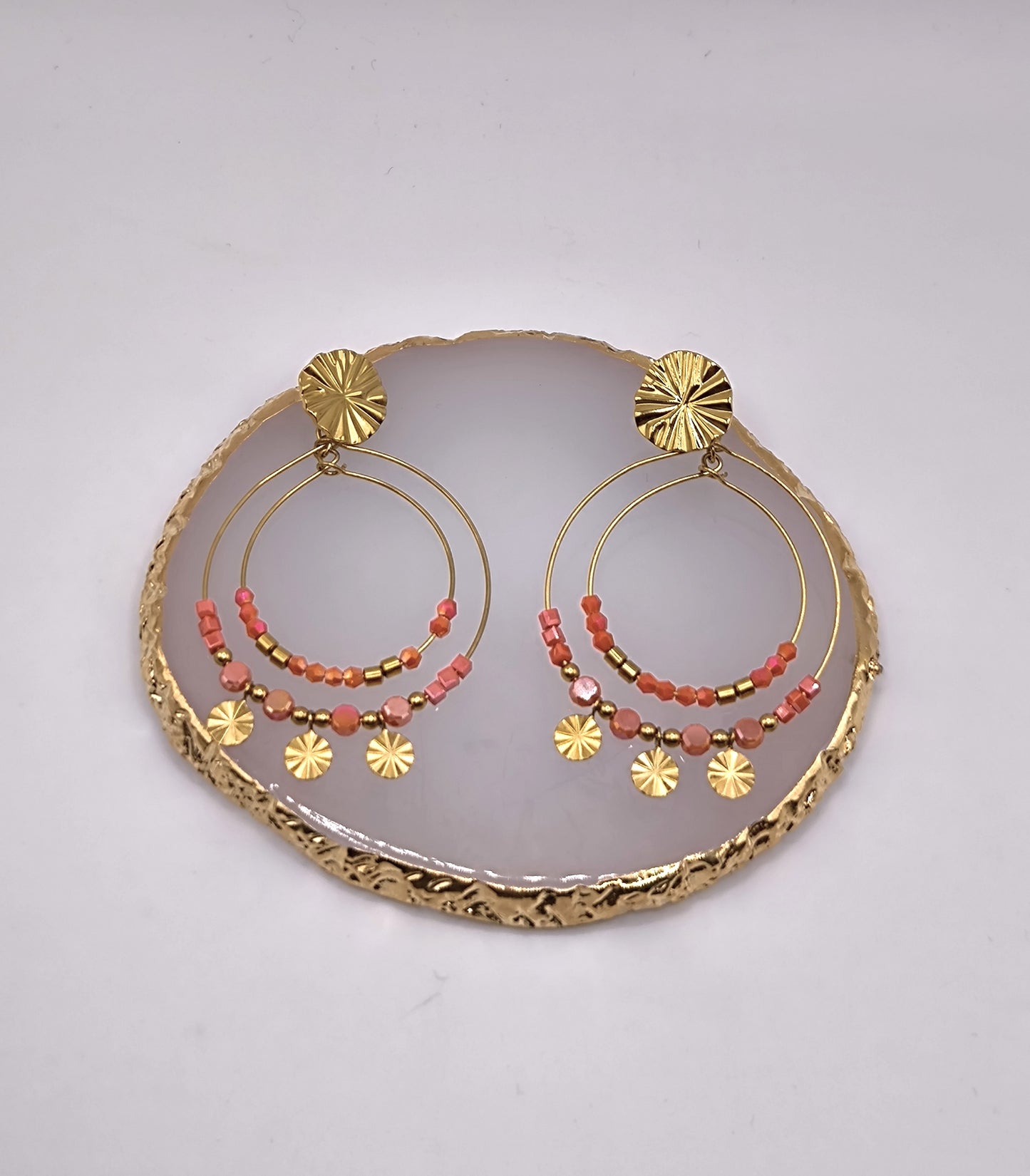 BOUCLES DINA CORAIL
