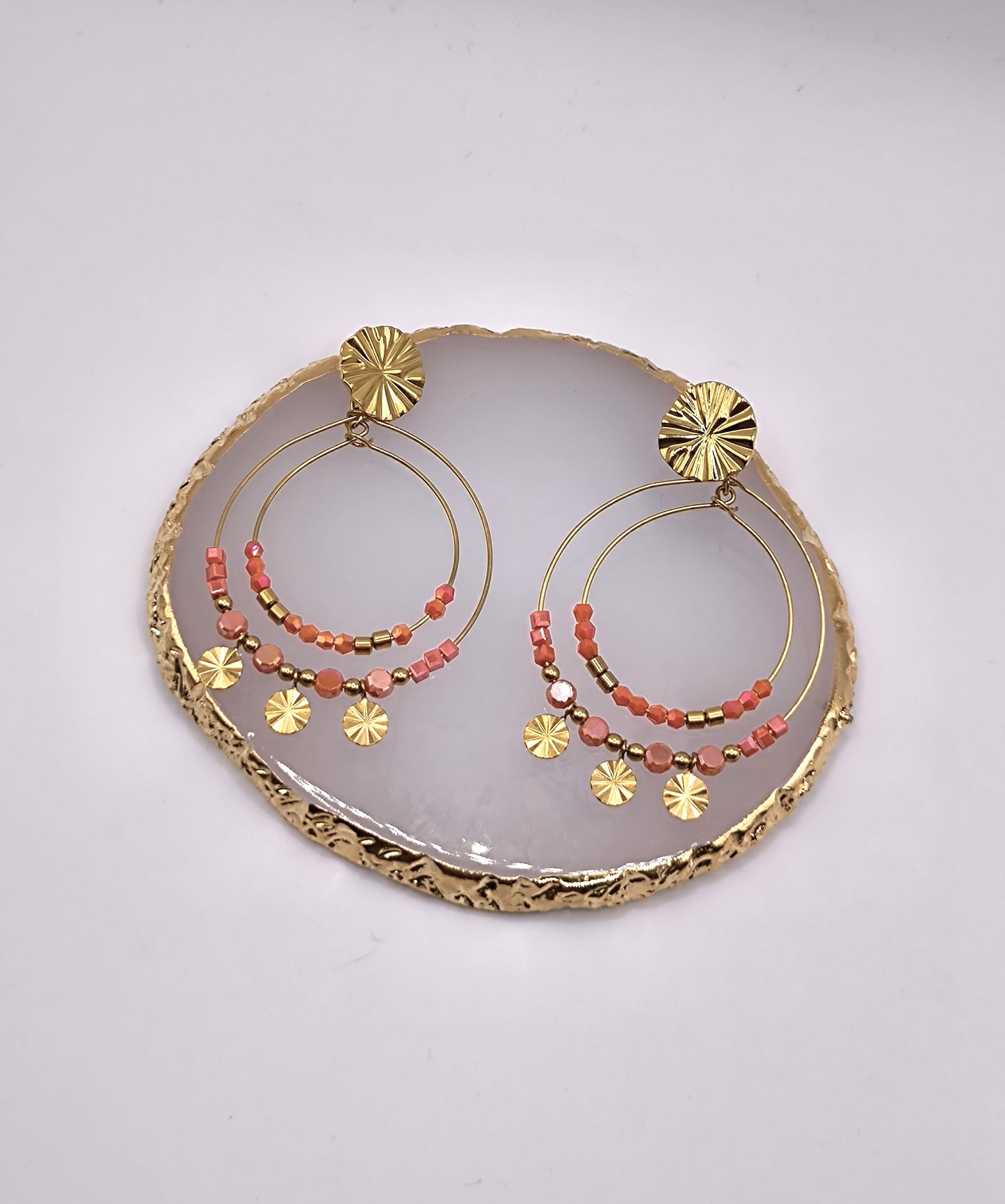 BOUCLES DINA CORAIL