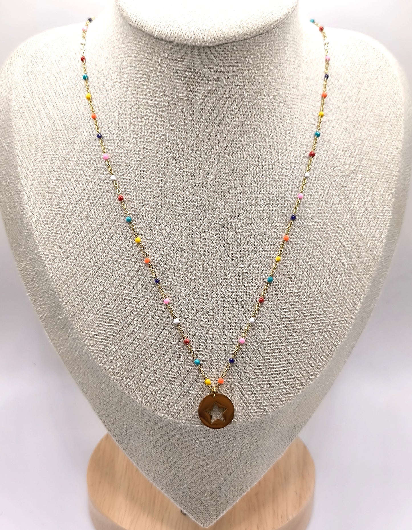 COLLIER PERLA STAR GOLD MULTICOLORE