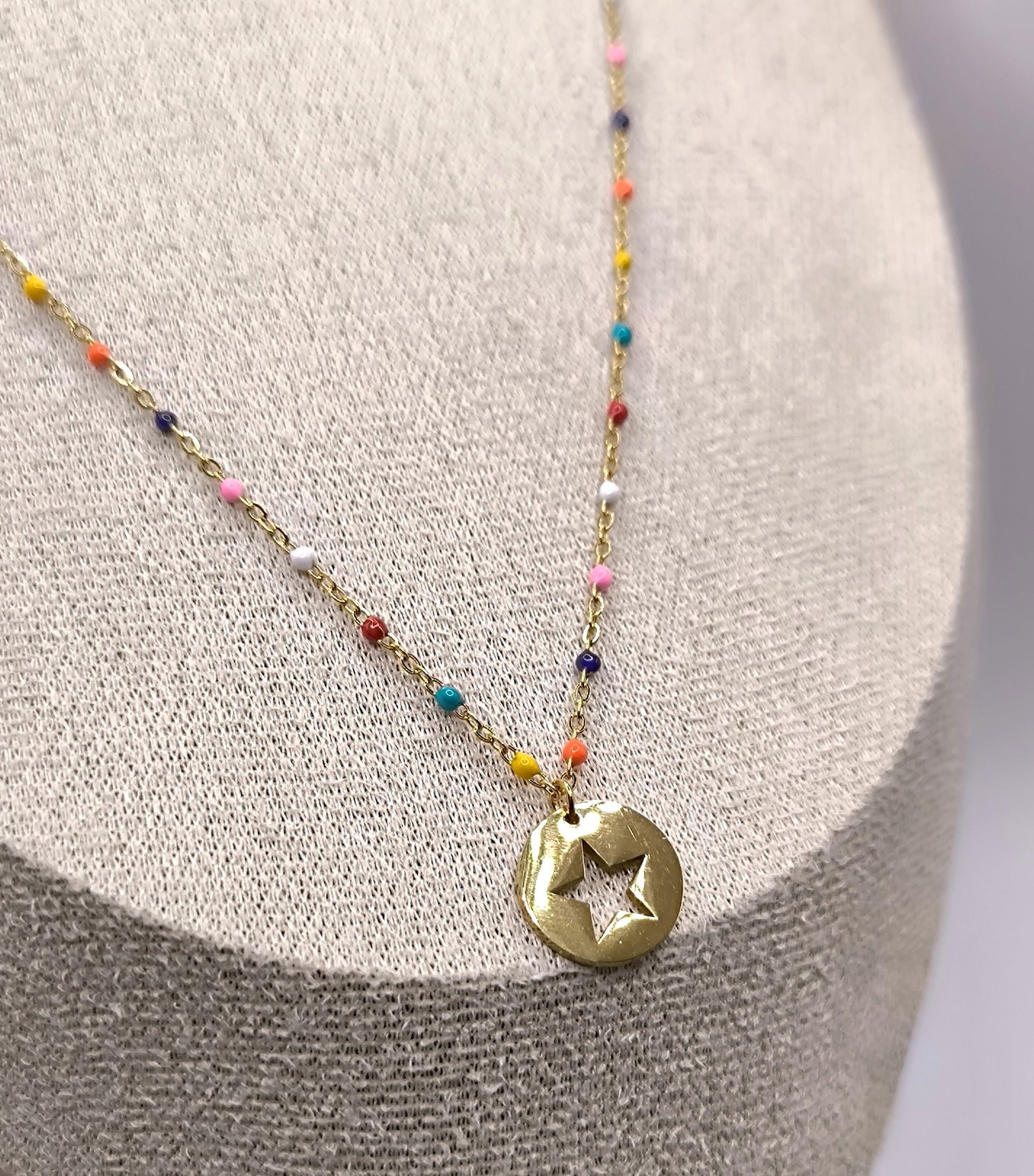 COLLIER PERLA STAR GOLD MULTICOLORE