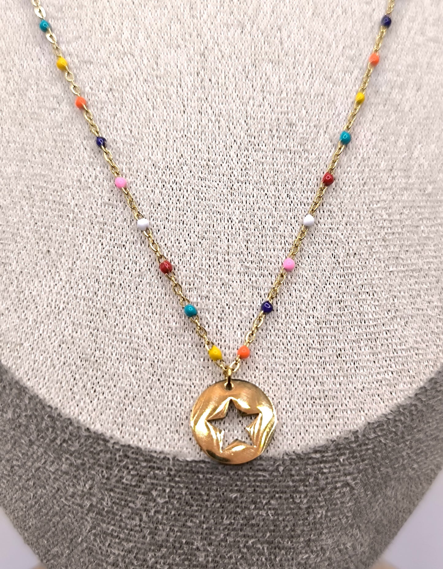 COLLIER PERLA STAR GOLD MULTICOLORE