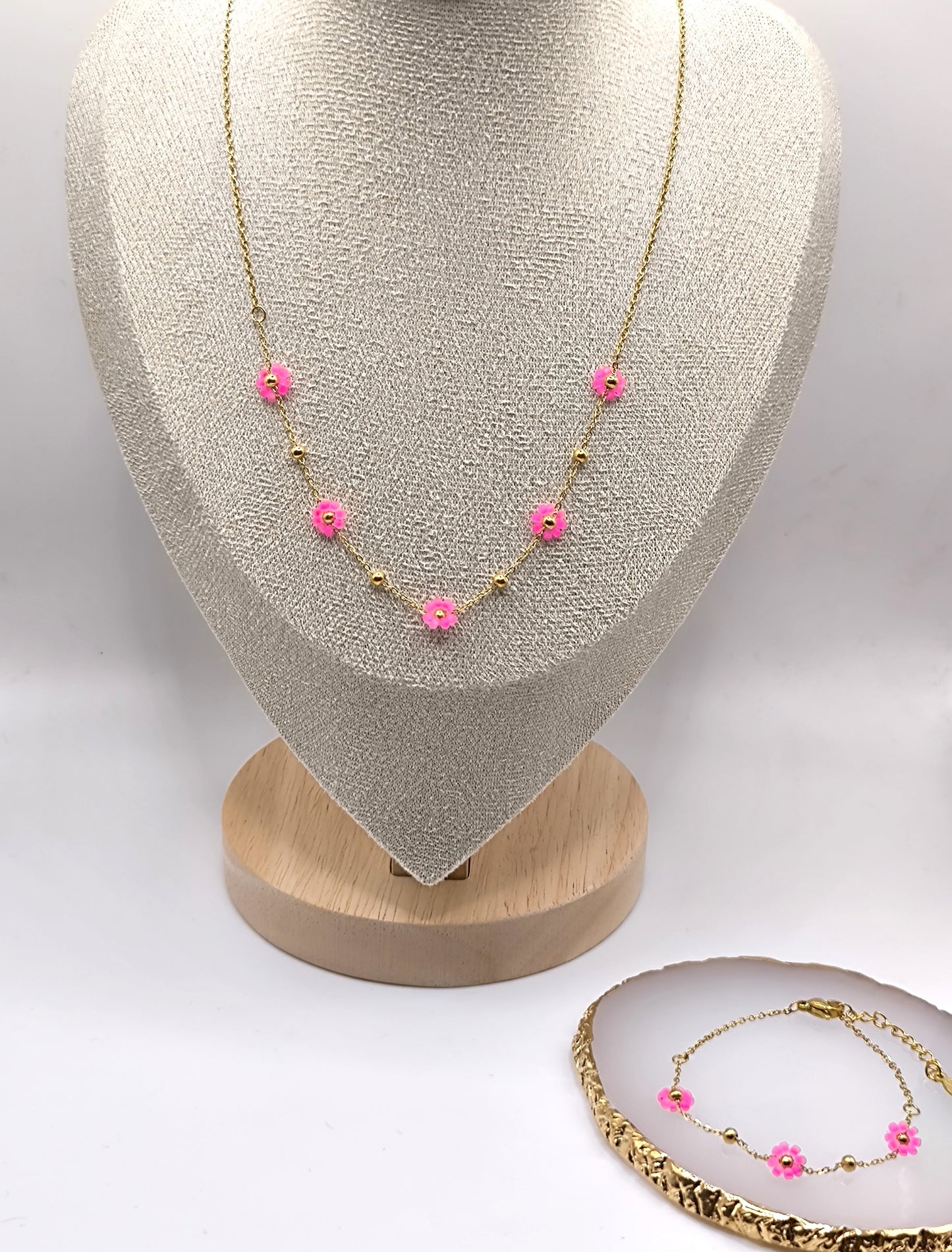 COLLIER FLOWER PINK