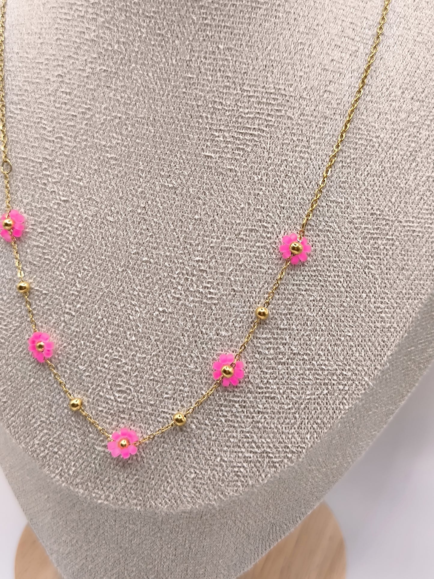COLLIER FLOWER PINK