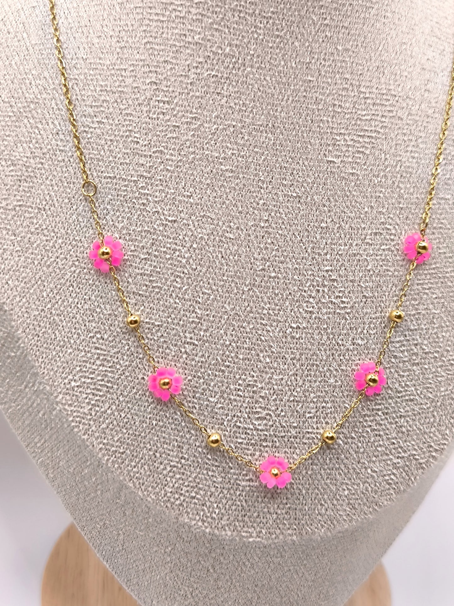 COLLIER FLOWER PINK