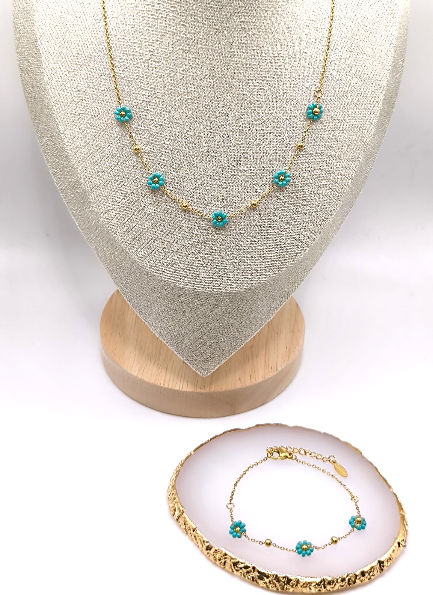 COLLIER FLOWER BLUE