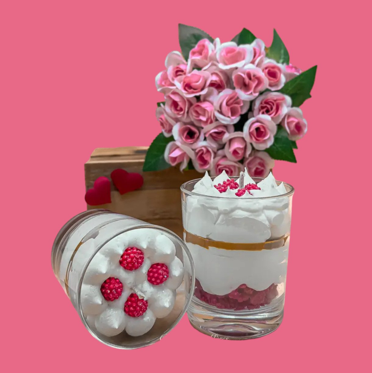 Bougie gourmande framboise caramel