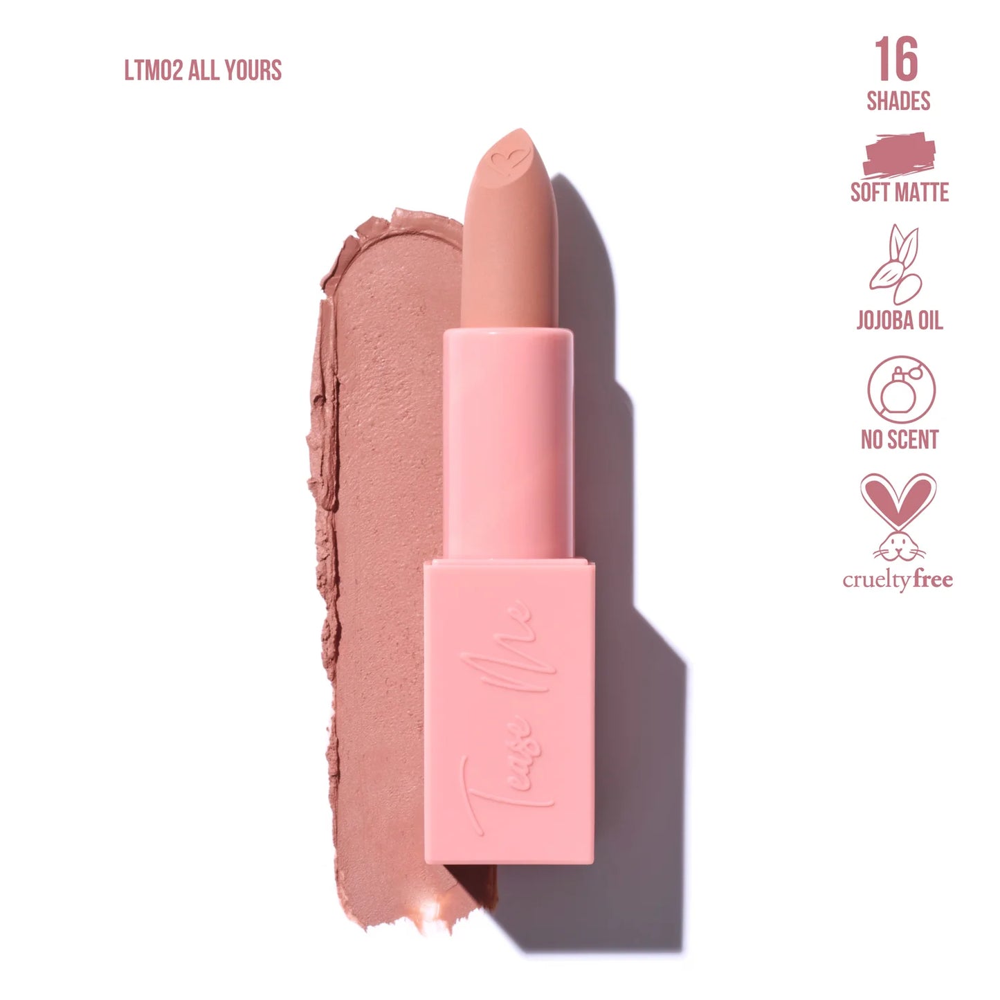 Tease Me Lipstick Soft Matte Beauty Creations