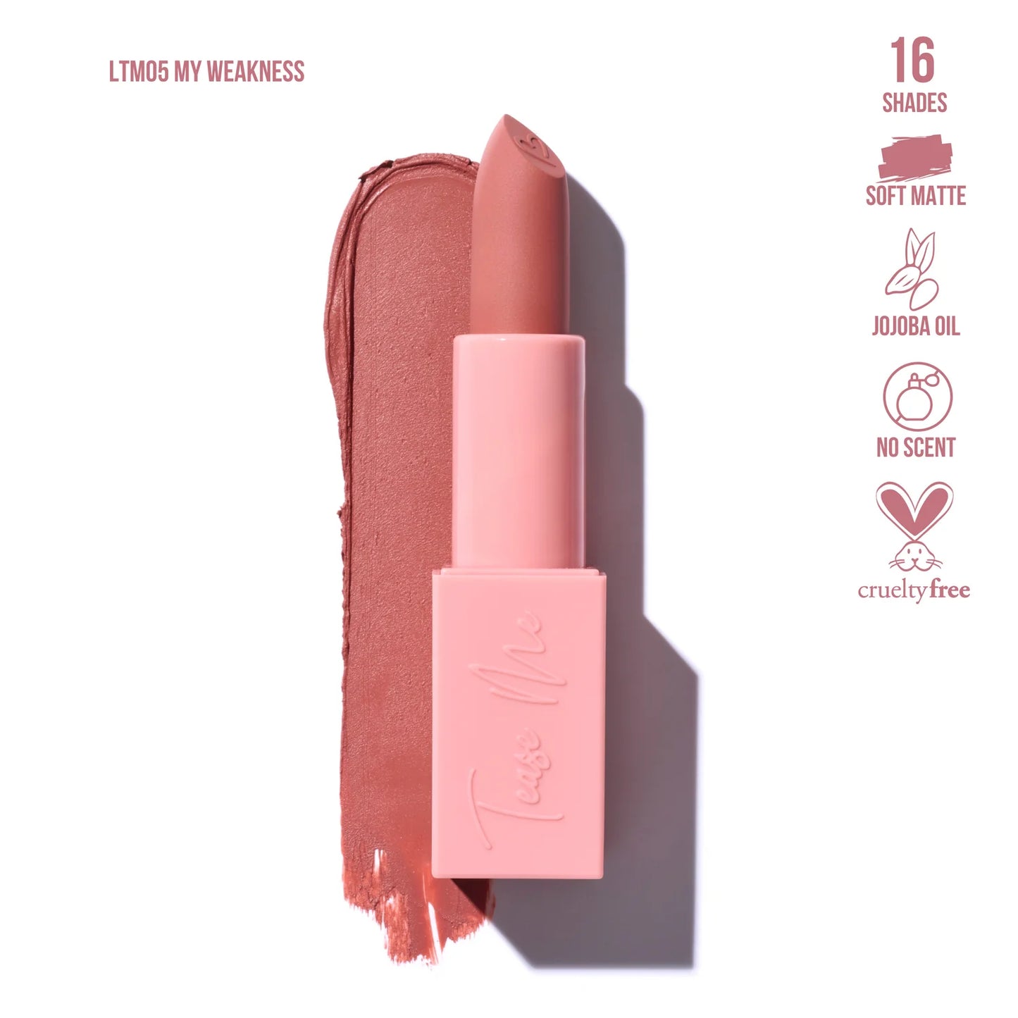 Tease Me Lipstick Soft Matte Beauty Creations