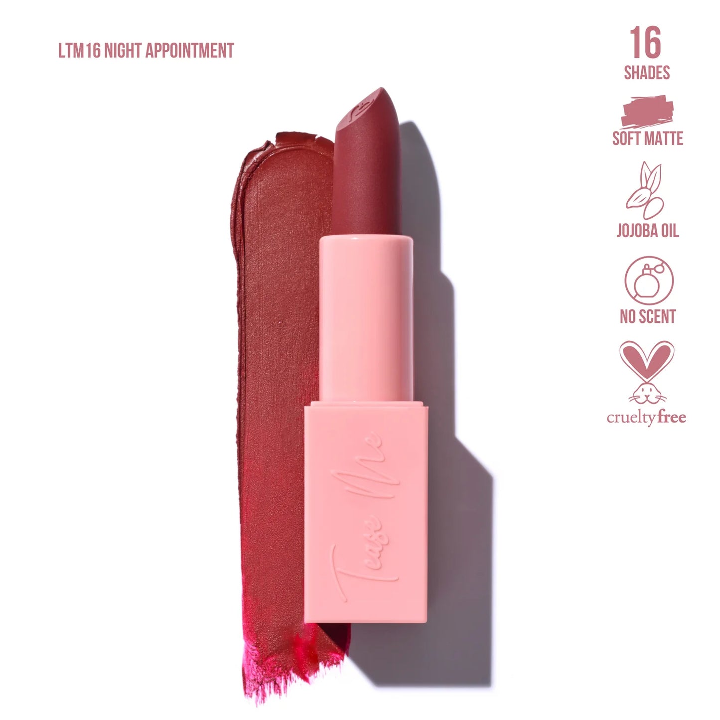 Tease Me Lipstick Soft Matte Beauty Creations