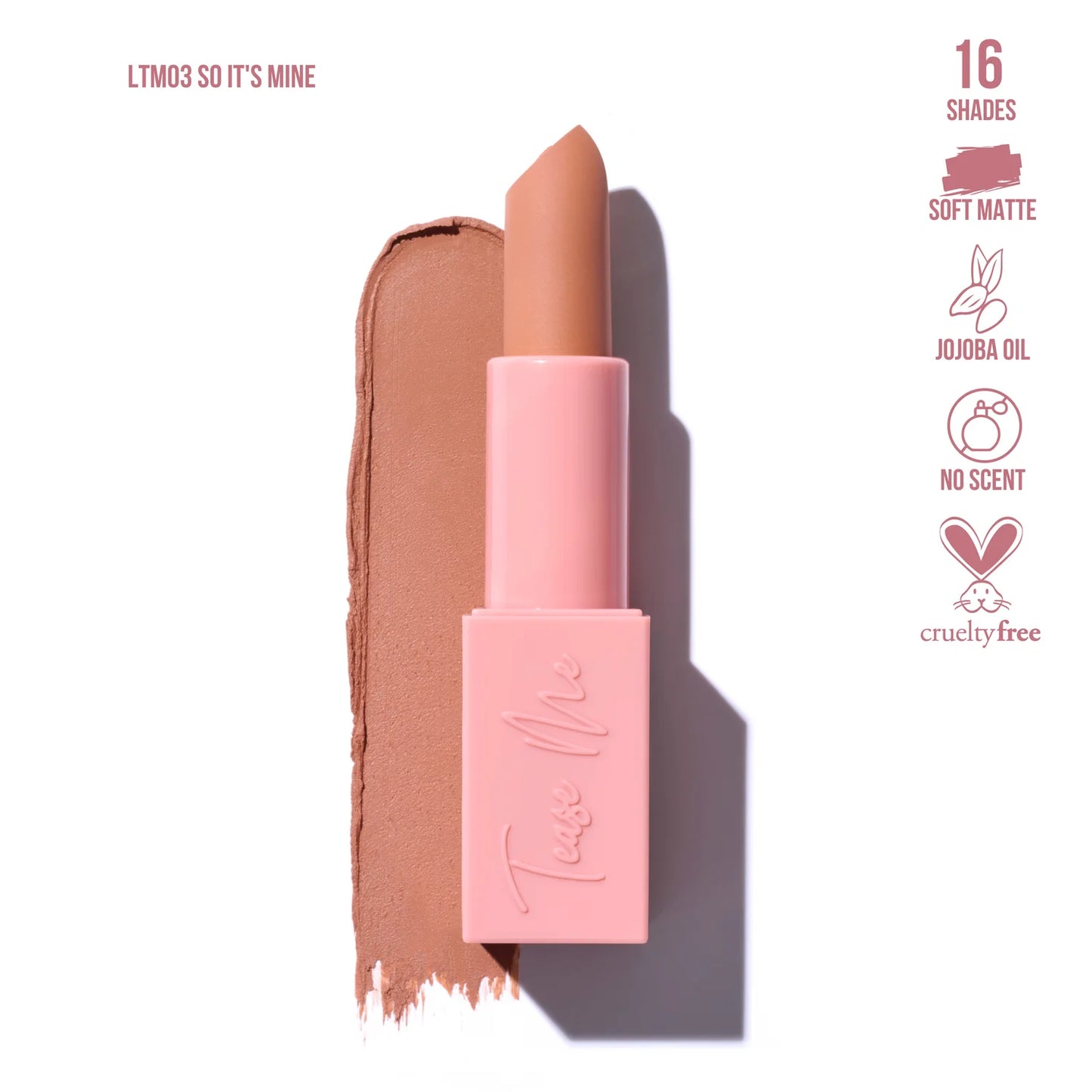 Tease Me Lipstick Soft Matte Beauty Creations
