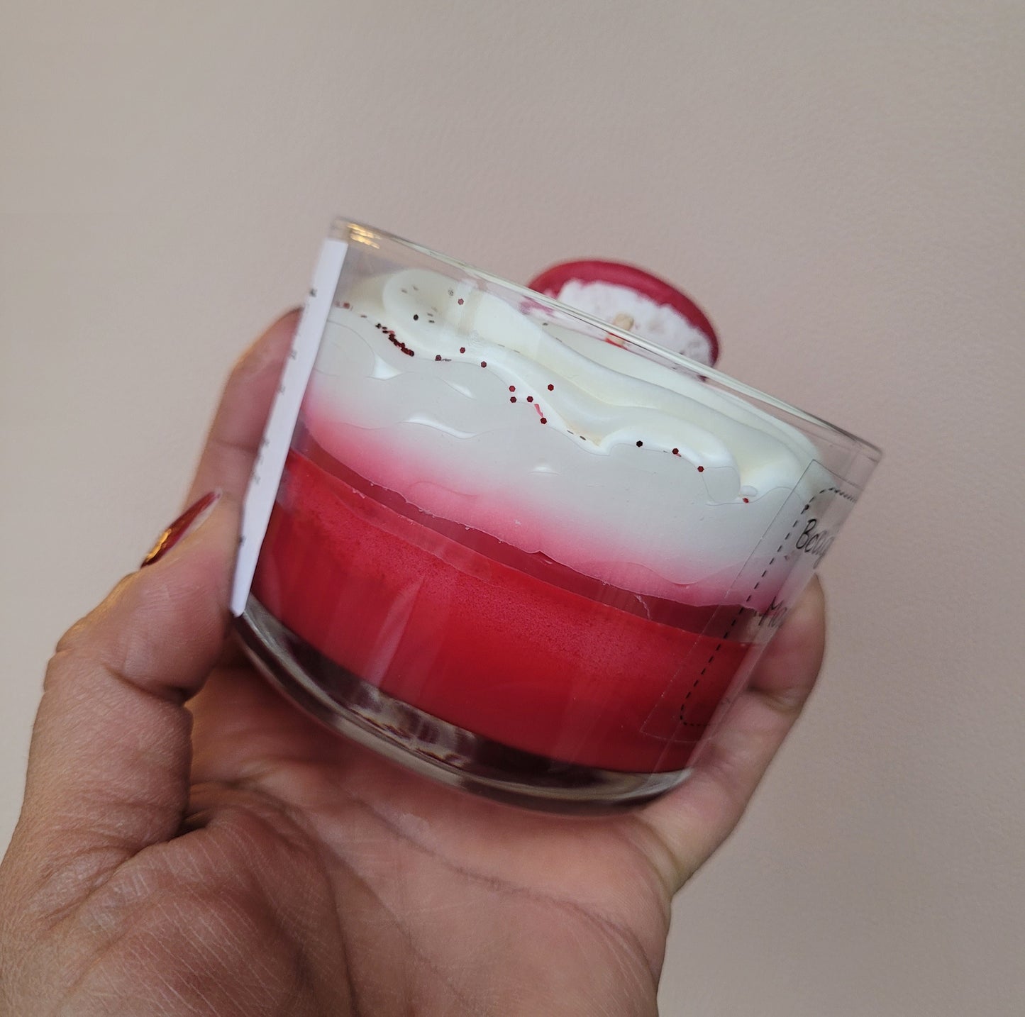 Bougie gourmande Macaron cerise
