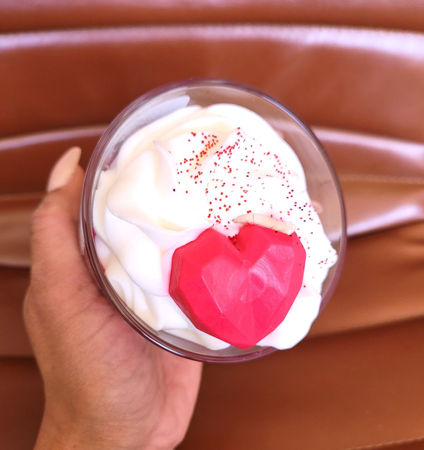 Bougie gourmande Pomme d'amour rouge