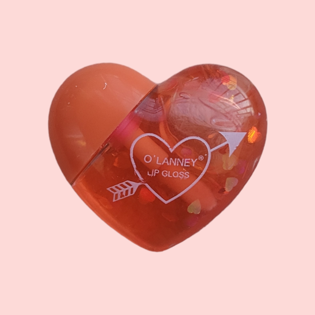 Huile à lèvres coeur pailletées