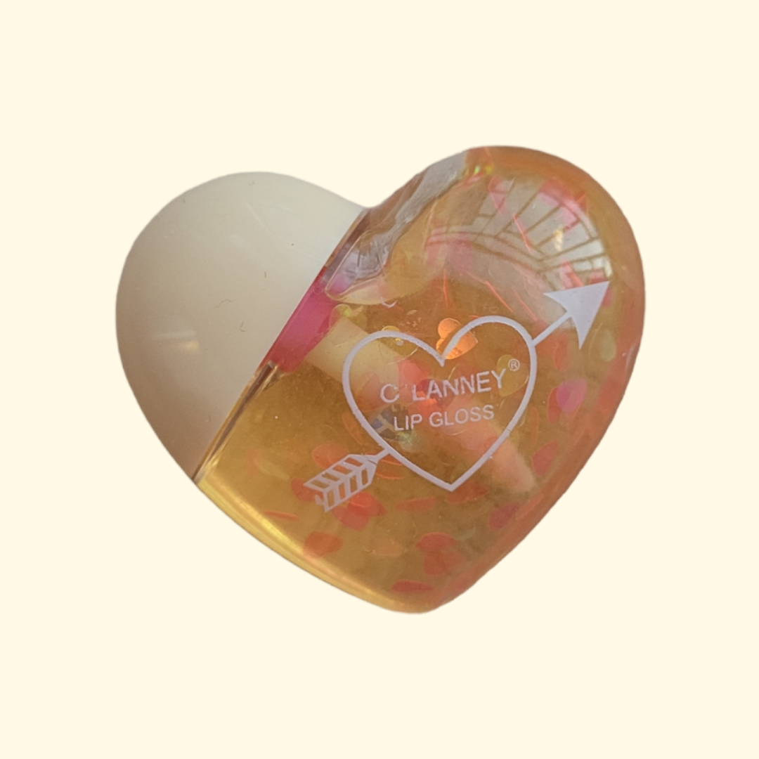 Huile à lèvres coeur pailletées