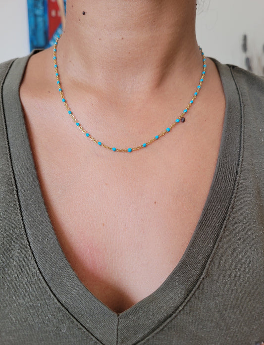 COLLIER PERLA TURQUOISE GOLD