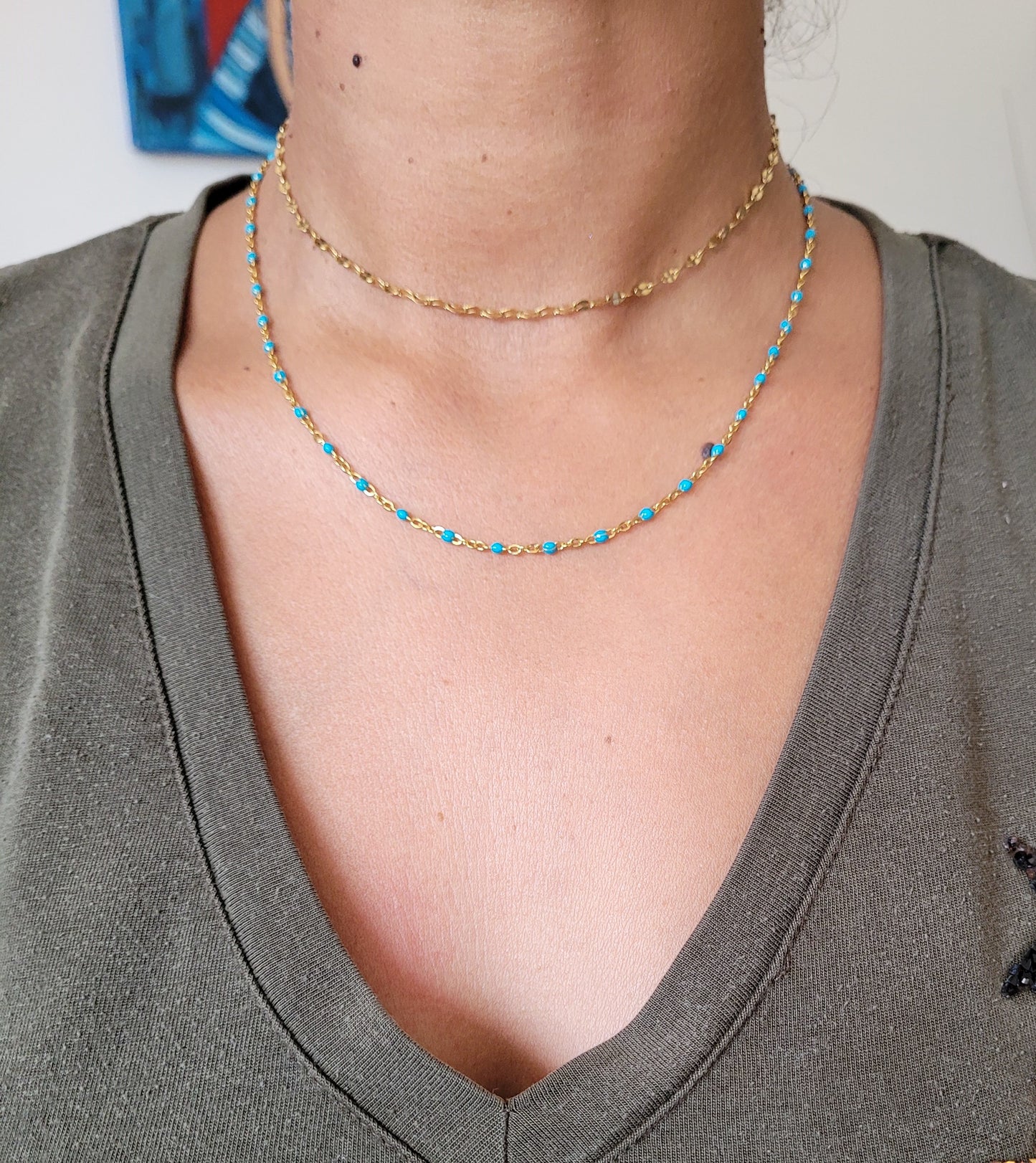 COLLIER PERLA TURQUOISE GOLD